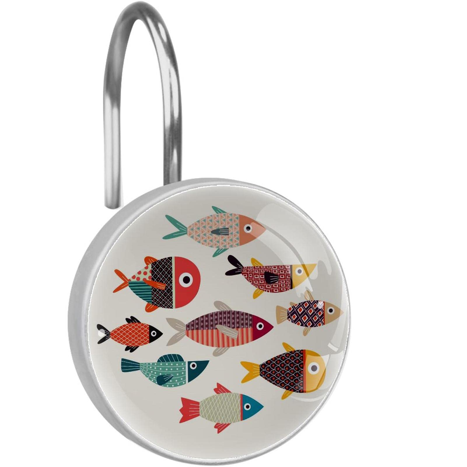 Colorful Fish Shower Hooks - Bathroom Curtain Rings for Showers