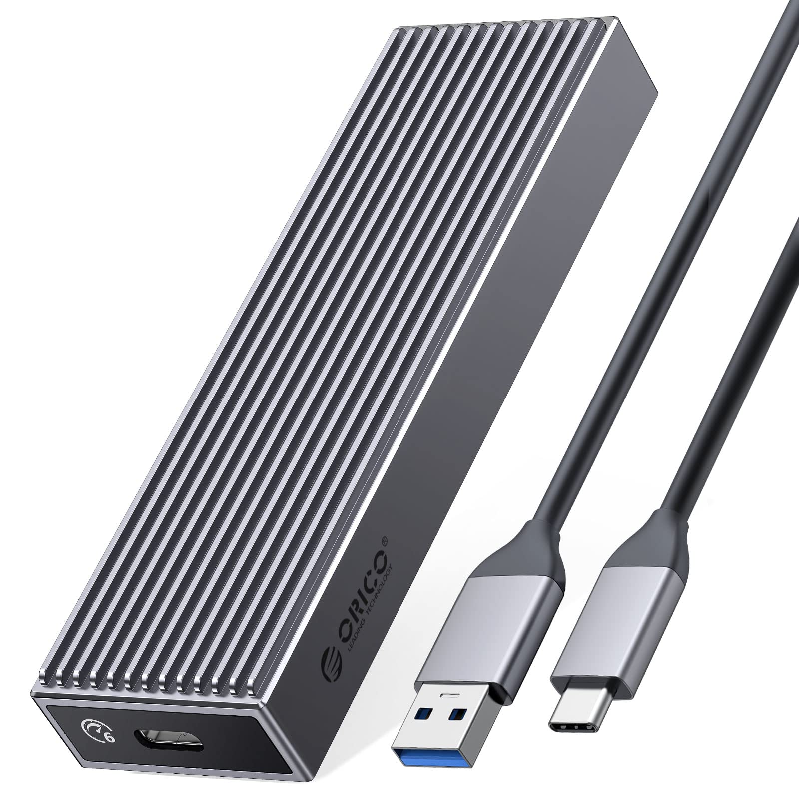ORICO M.2 SATA SSD Enclosure USB 3.2 Gen 2 (10Gbps) Tool-Free External Hard Drive Case - Supports UASP & Trim for 2230/2242/2260/2280 NGFF SSDs with B/B+M Key (Not for NVMe) - Perfect for Data Backup, File Transfer & Portable Storage Solutions