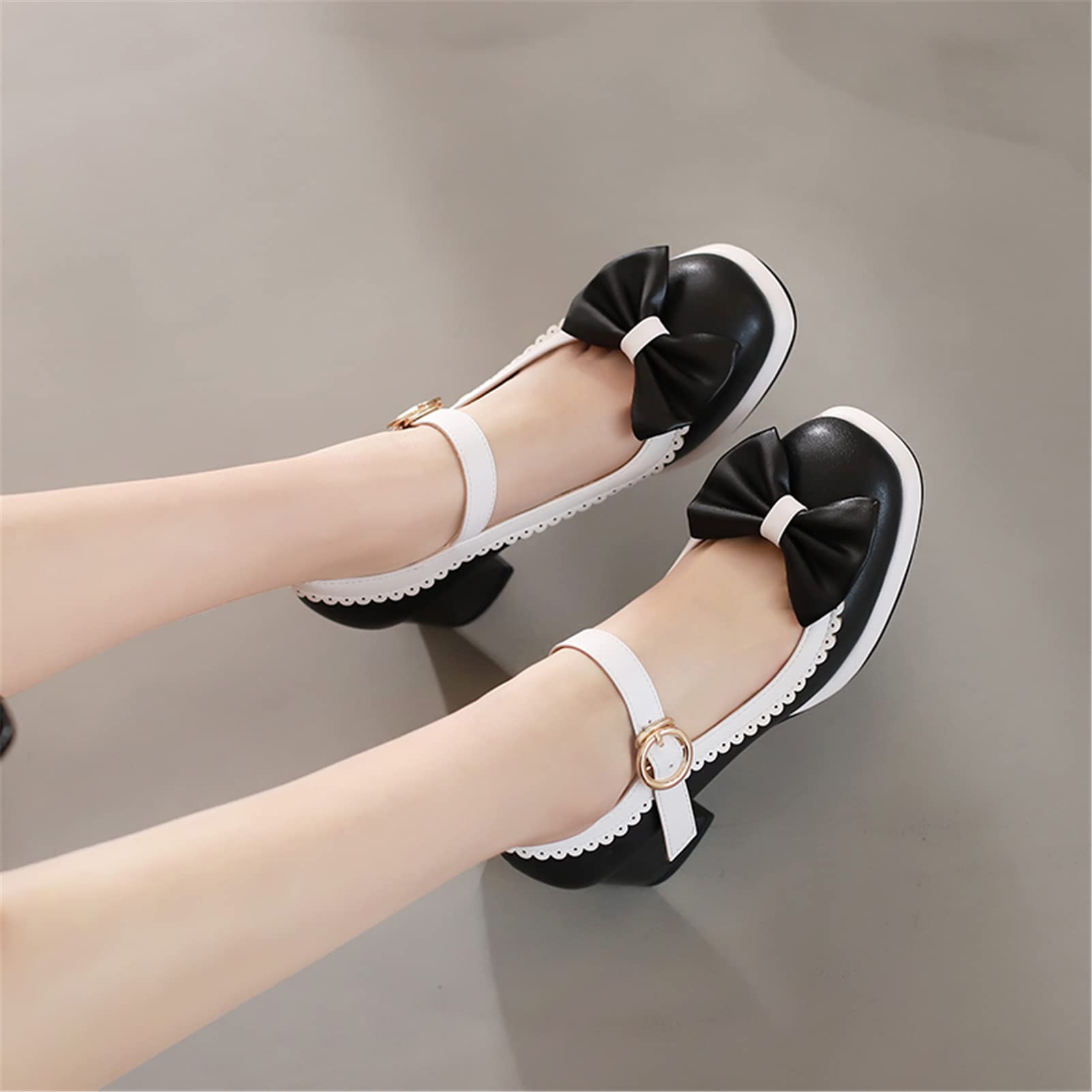 MEOTINA Women's Mary Jane Pumps - Cute Bow Platform High Heels for Women | Comfortable Dress Shoes for Work, Party & Special Occasions