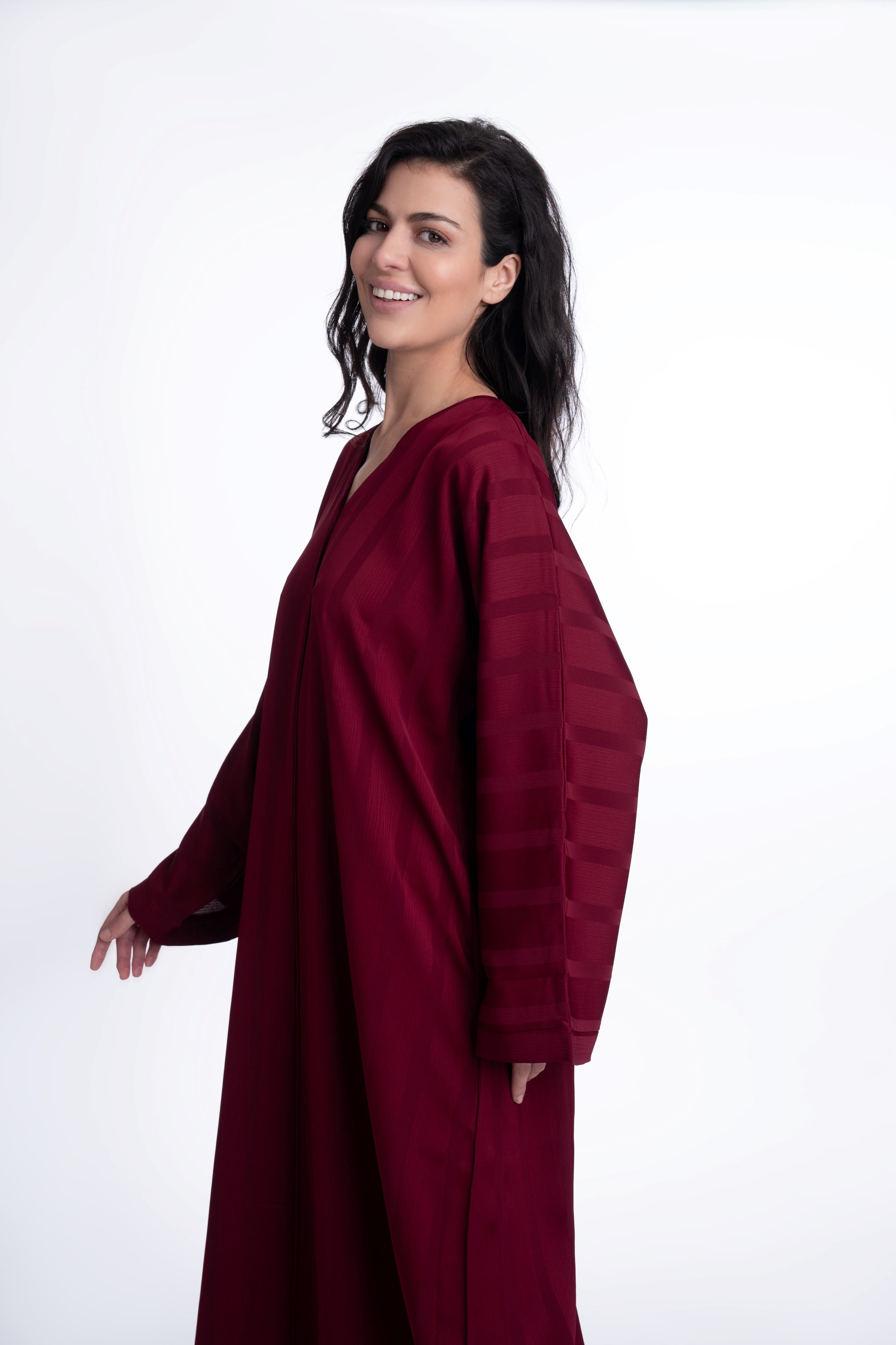 Maaria Abaya Maroon - Elegant Islamic Dress for Women | Perfect for Prayer, Eid, and Special Occasions