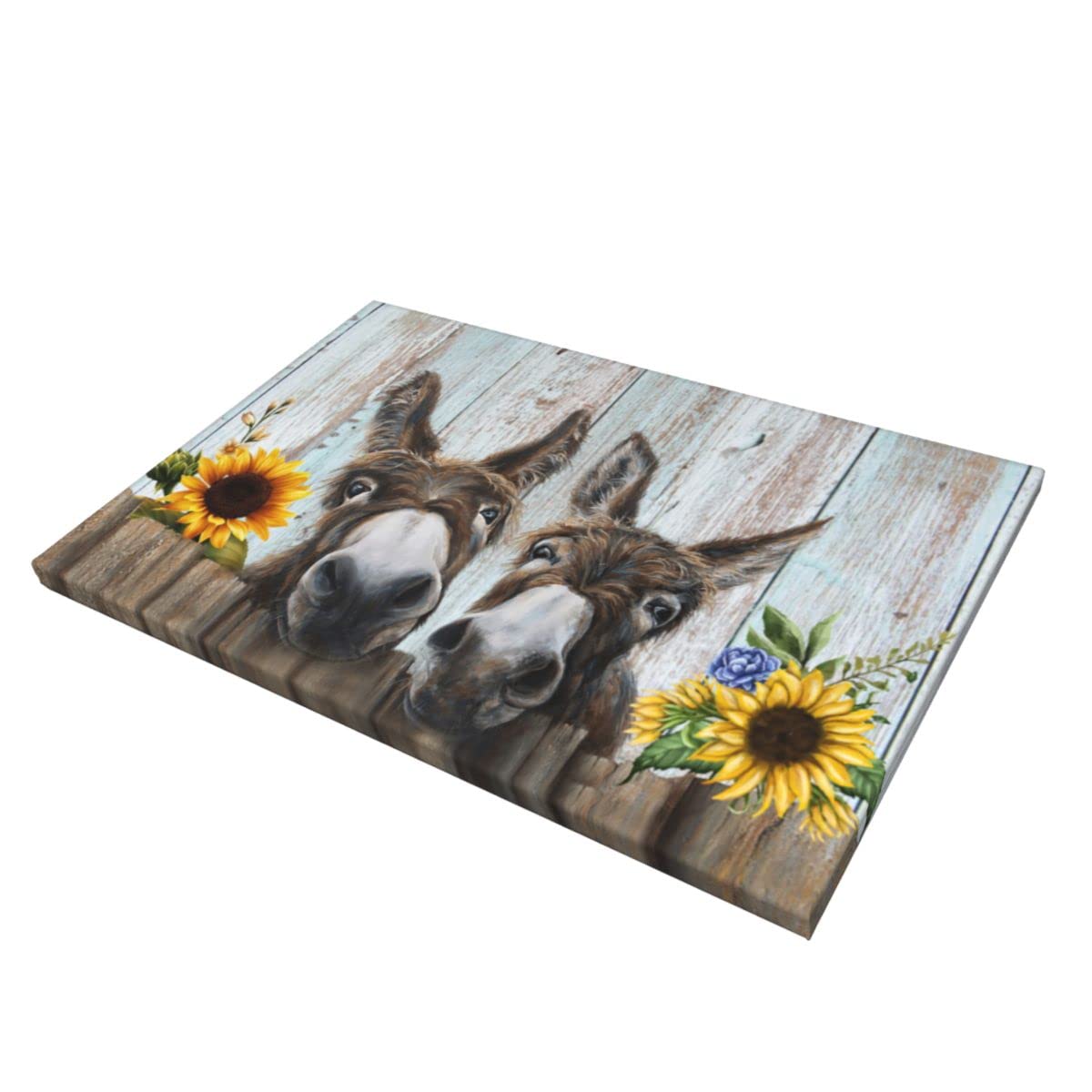 Rustic Donkey Wall Art Canvas Print - Farmhouse Country Decor, Inspirational Painting, Funny Artwork for Bathroom, Living Room & Bedroom - Framed 8x10 Inch - Best Farmhouse Gift Ideas - Perfect for Home, Office & Cabin Decor