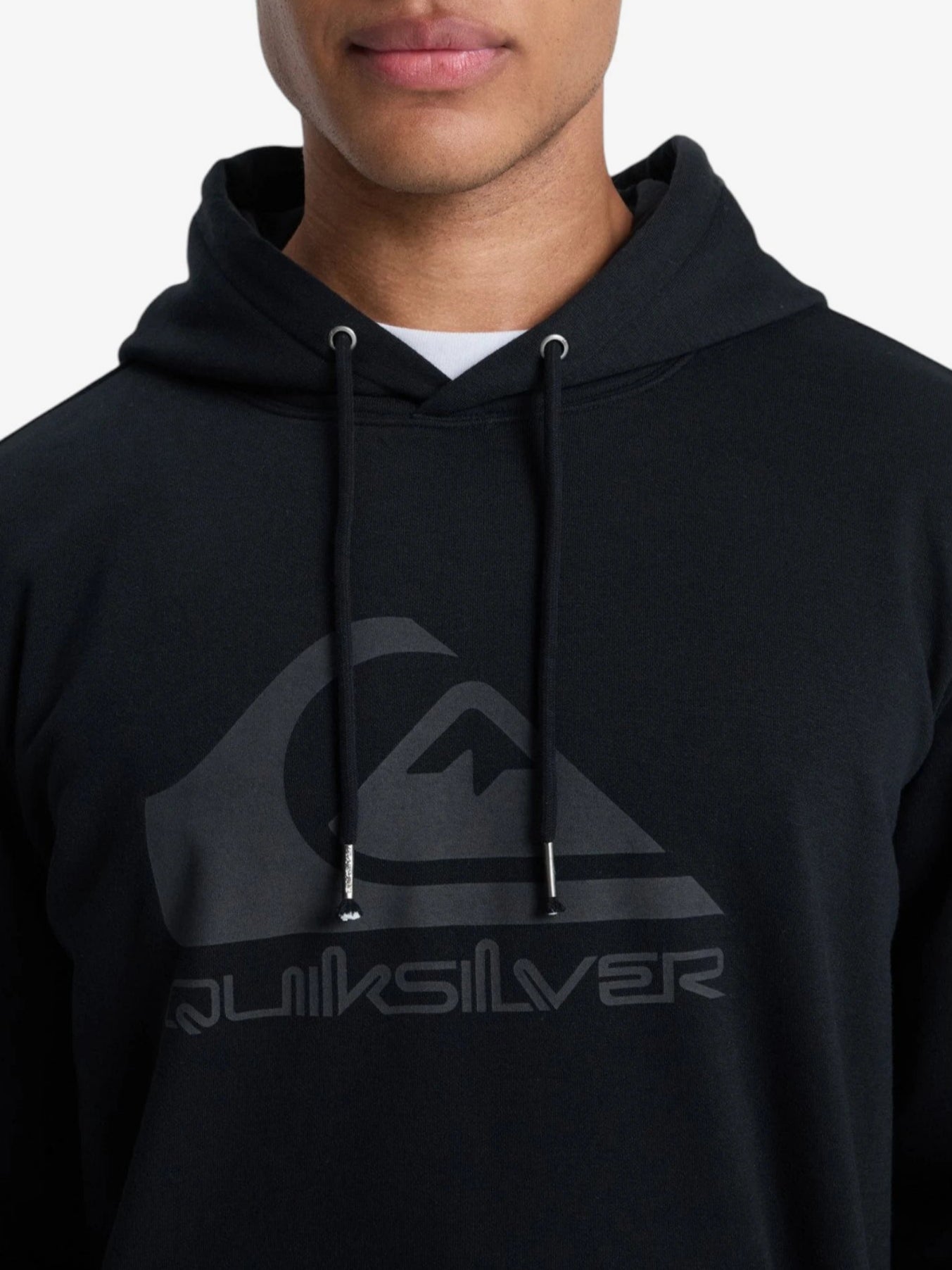 Quiksilver Cang Logo Hoodie - Men's Black Pullover Sweatshirt for Casual Wear & Outdoor Activities