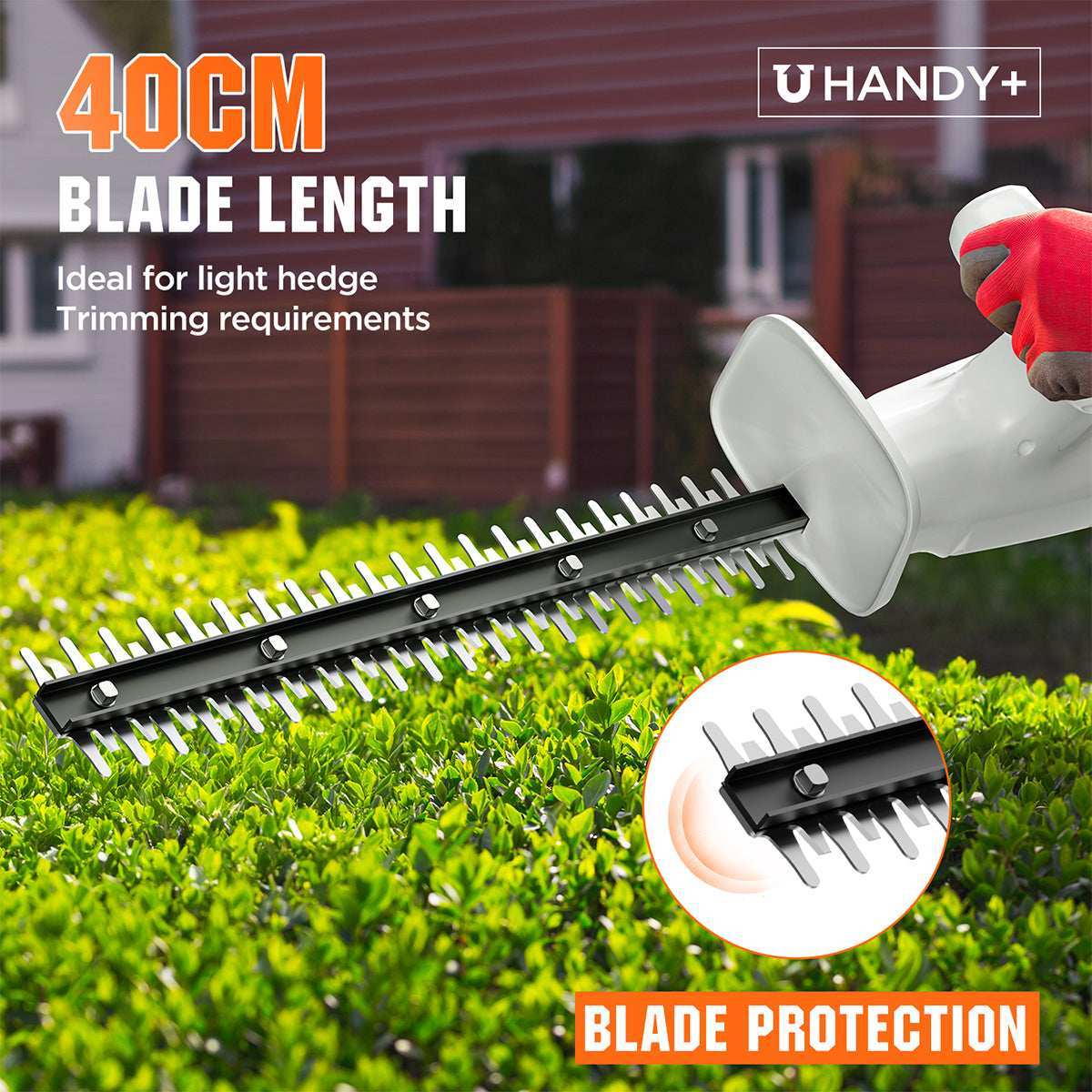 20V Cordless Hedge Trimmer - Handy+ U20 2.0Ah Battery Powered (Tool Only) | Lightweight Shrub Trimmer for Garden Landscaping, Yard Maintenance & Hedge Shaping