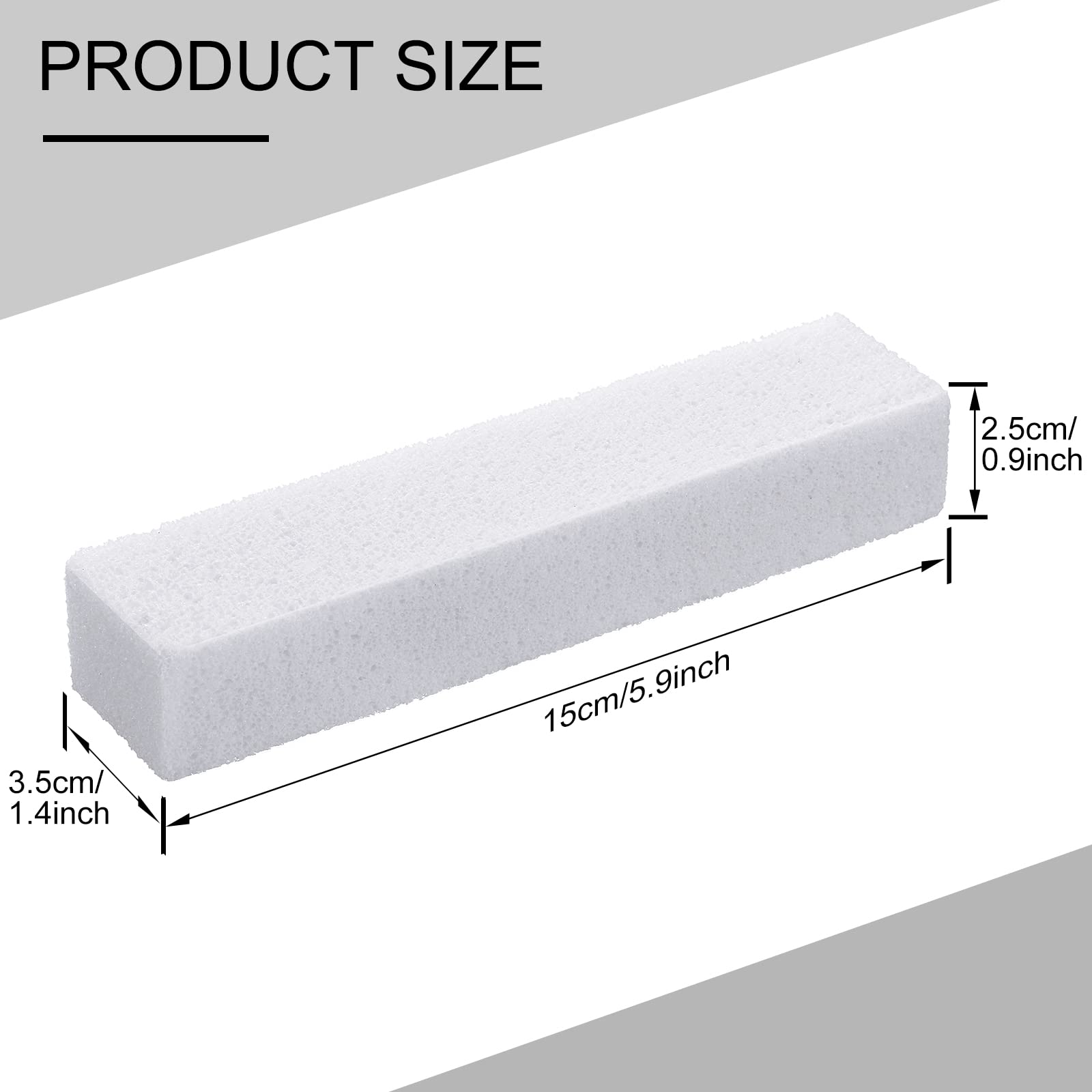 30 Pack Pumice Stones for Toilet Bowl Cleaning - Scouring Pads & Stick Cleaner for Bathtubs, Grills, Kitchen, Sinks, Swimming Pools - 5.9 x 1.4 x 0.9 Inch (White) - Perfect for Tough Stains & Hard Water Deposits Removal