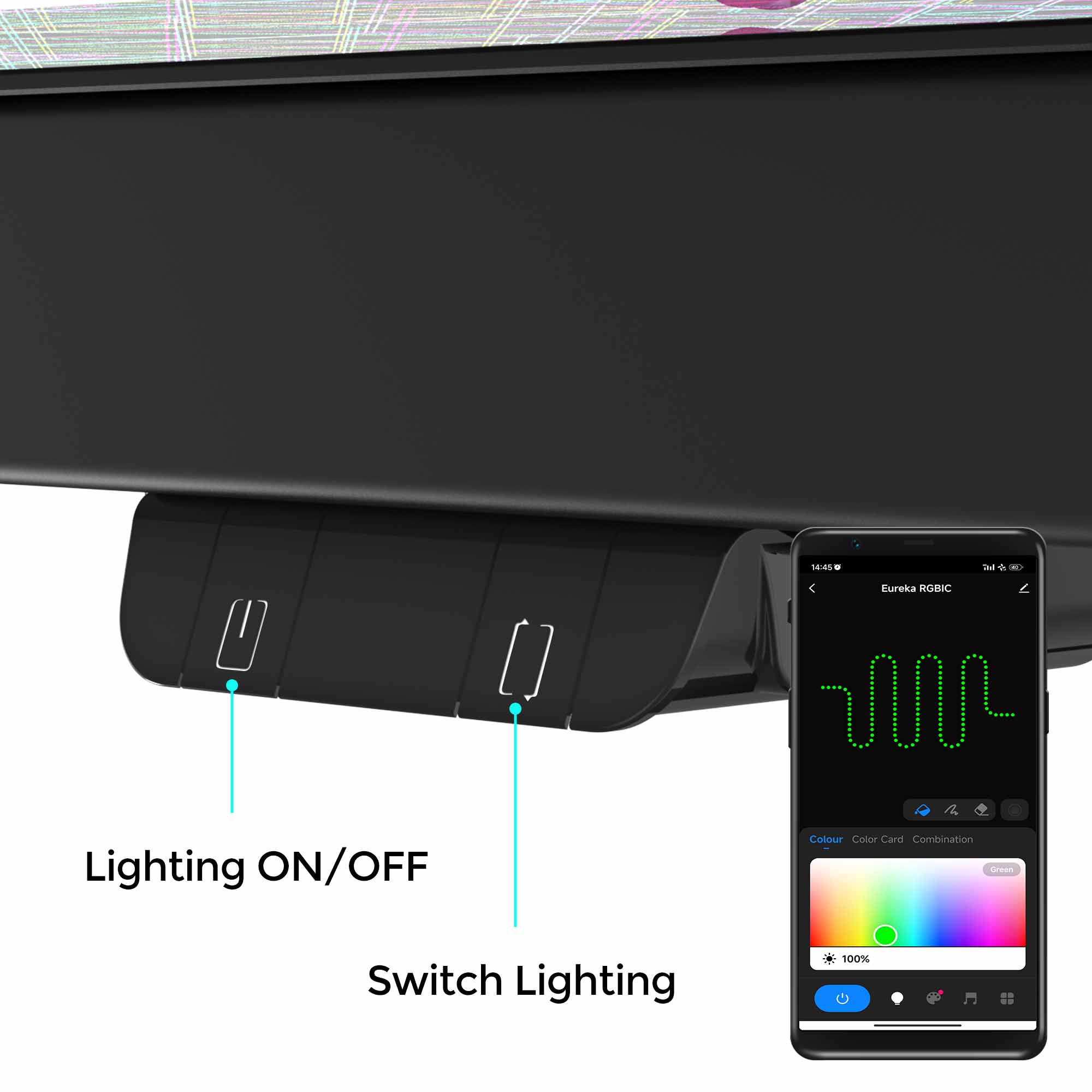 Adjustable Height Illuminated Panel CPU Cart - Mobile Computer Stand with Wheels for Office, Studio, and Home Workspace Organization