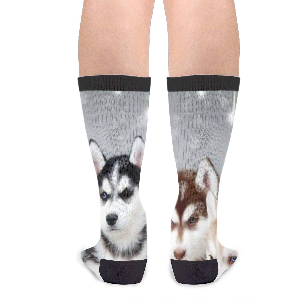 Fun Unisex Crazy Crew Socks with Lovely Huskies Print - Novelty Dress Socks for Men & Women - Perfect for Costume Parties, Gifts, and Casual Wear