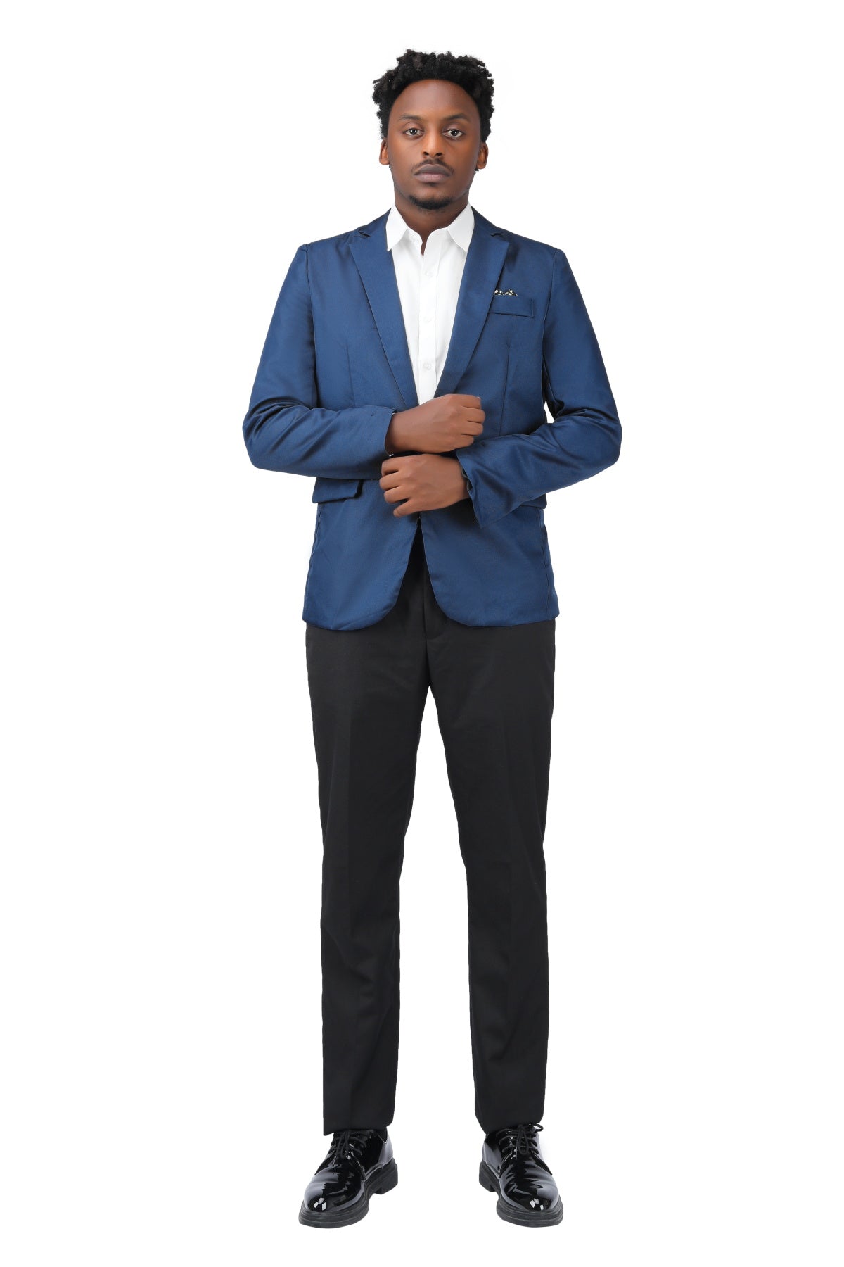Slim Fit Lightweight Men's Casual Suit Jacket Blazer Coat - Blue | Perfect for Business Casual, Office Wear & Formal Events