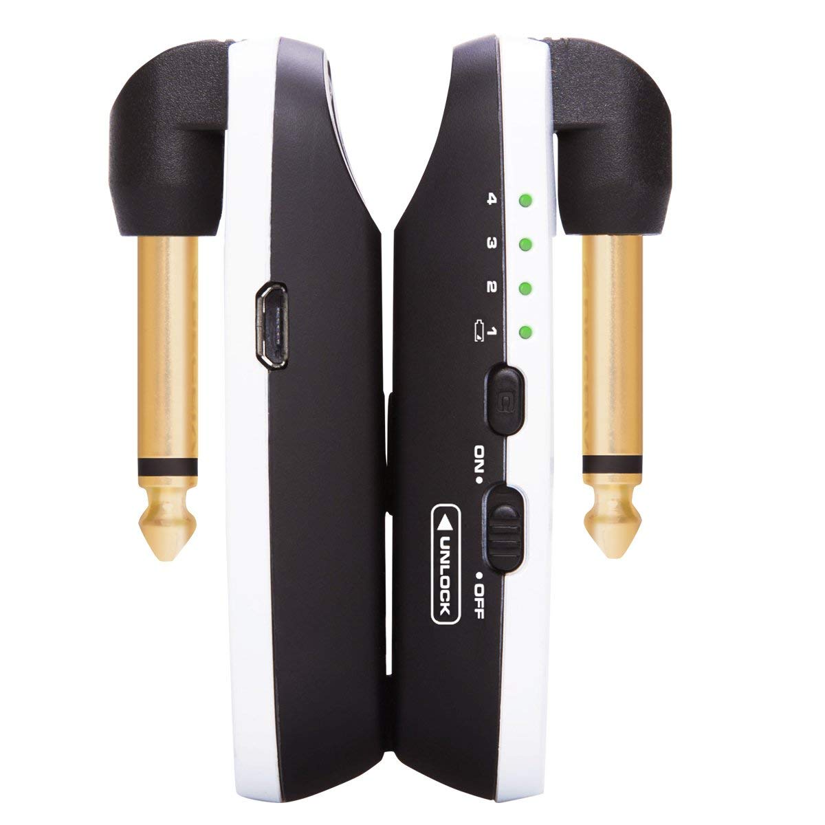 NUX B-2 Wireless Guitar System - 2.4GHz Rechargeable 4-Channel Wireless Audio Transmitter & Receiver (White) | Perfect for Live Performances, Studio Recording & Home Practice