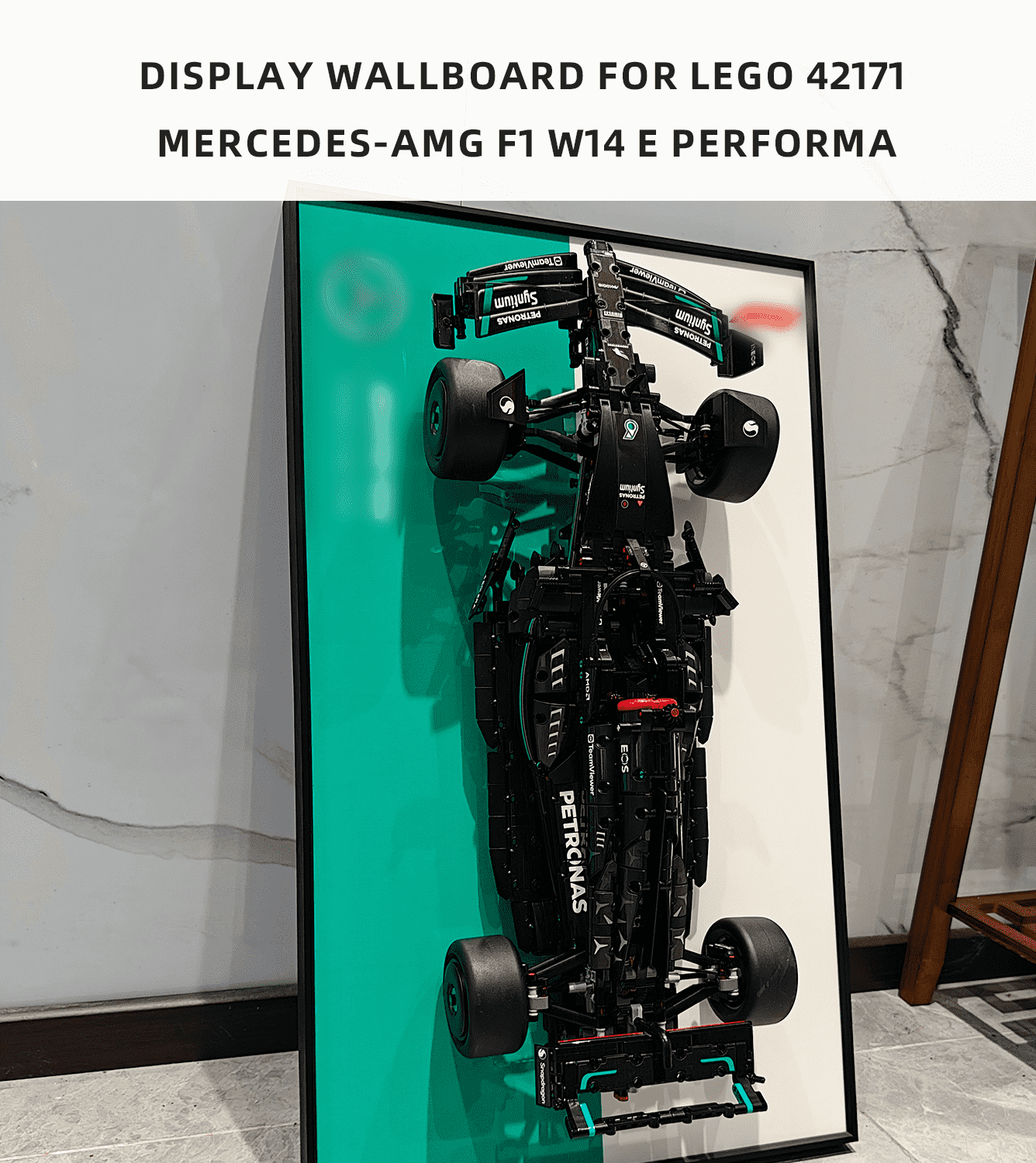 Lego Technic™ Mercedes AMG F1 W14 E Performance (42171) Wall Mount Display Stand - Durable Acrylic Shelf for Car Model Collection - Perfect for Home Office, Bedroom Decor & Toy Storage