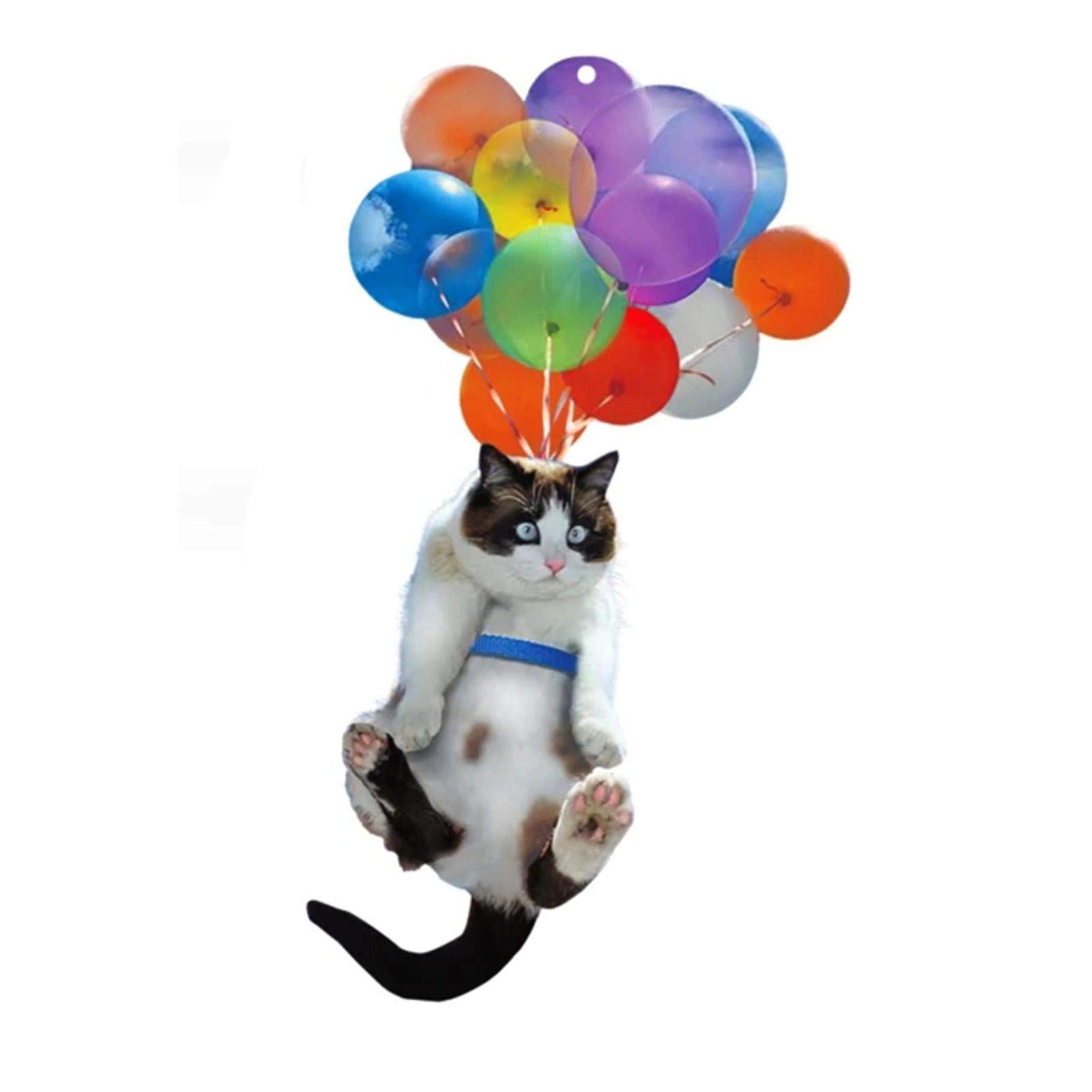 Shuanghua Colorful Balloon Cat Car Hanging Ornament - Fashion Rearview Mirror Decoration Pendant for Cars | Cute Car Accessories for Women & Girls | Perfect for Birthday Gifts & Road Trip Decor