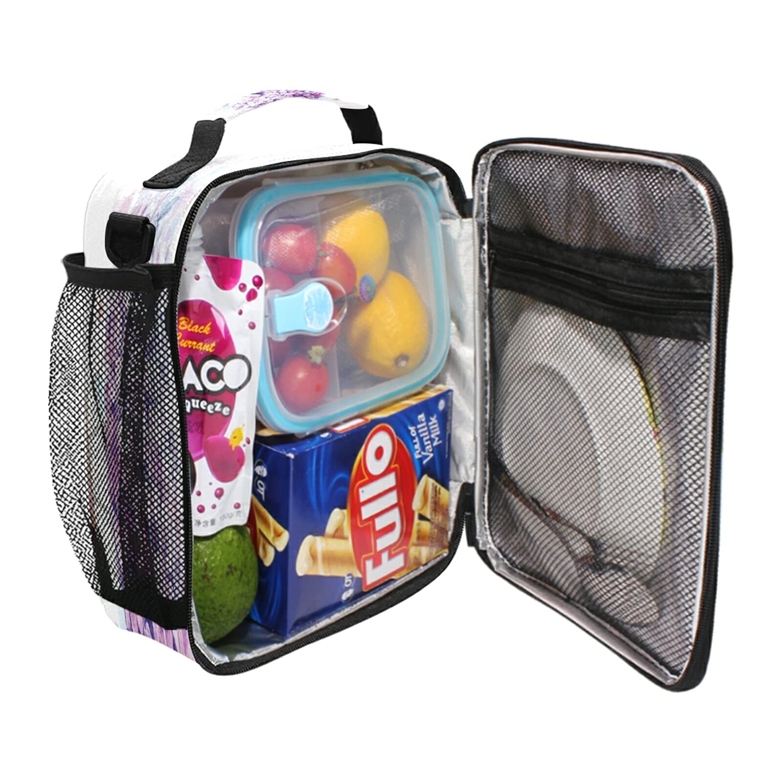 **Purple Balloon Hydrangea Insulated Lunch Bag for Women & Teens - Leakproof Cooler Tote with Shoulder Strap - Perfect for School, Office, Work, Picnics & Outdoor Meals**