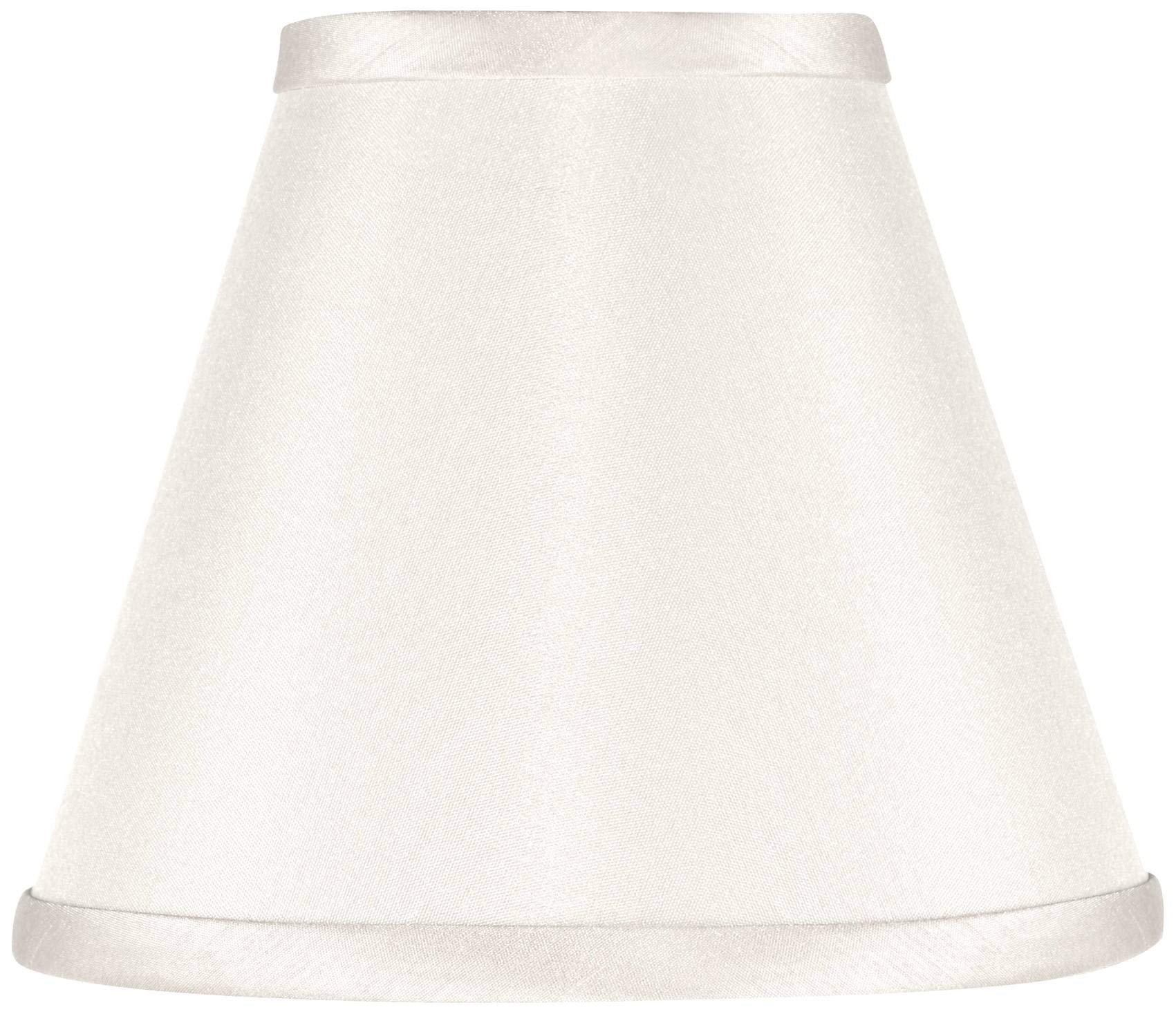 Set of 4 Empire Lamp Shades - Cream Textured Faux Silk Small Chandelier Covers (3