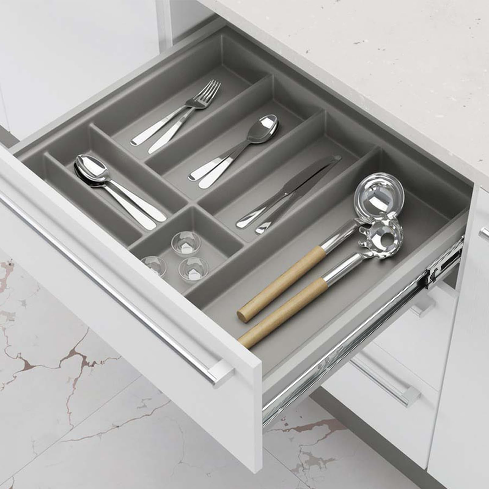 LONTAN 10-Pair Heavy Duty Ball Bearing Drawer Slides - 22 Inch Silver Side Mount Cabinet Glides for Tool Box, Trash Can & Kitchen Drawers (100LB Capacity) | Perfect for Home Organization, DIY Projects & Furniture Repair