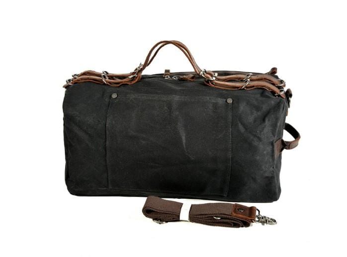 Stylish Unisex Canvas Weekender Travel Bag with Leather Straps - Perfect for Gym, Weekend Getaways & Business Trips