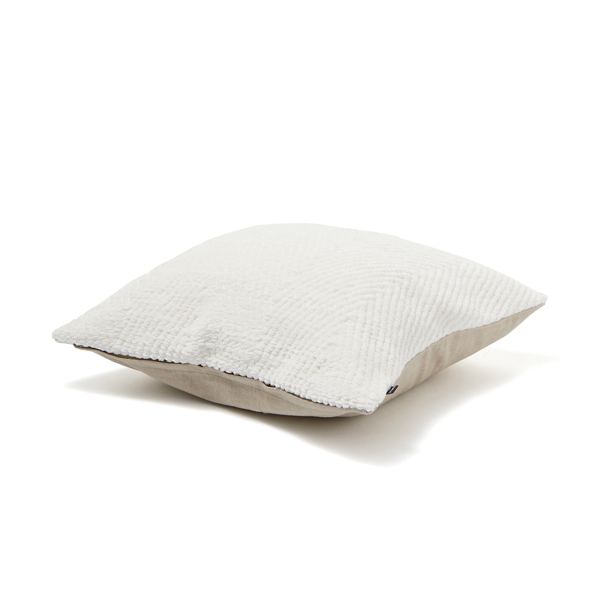 Soft Chenille Cushion Cover 18x18 Inches - Ivory Velvet Pillow Case for Sofa, Bed, Chair - Cozy Home Decor for Living Room & Bedroom