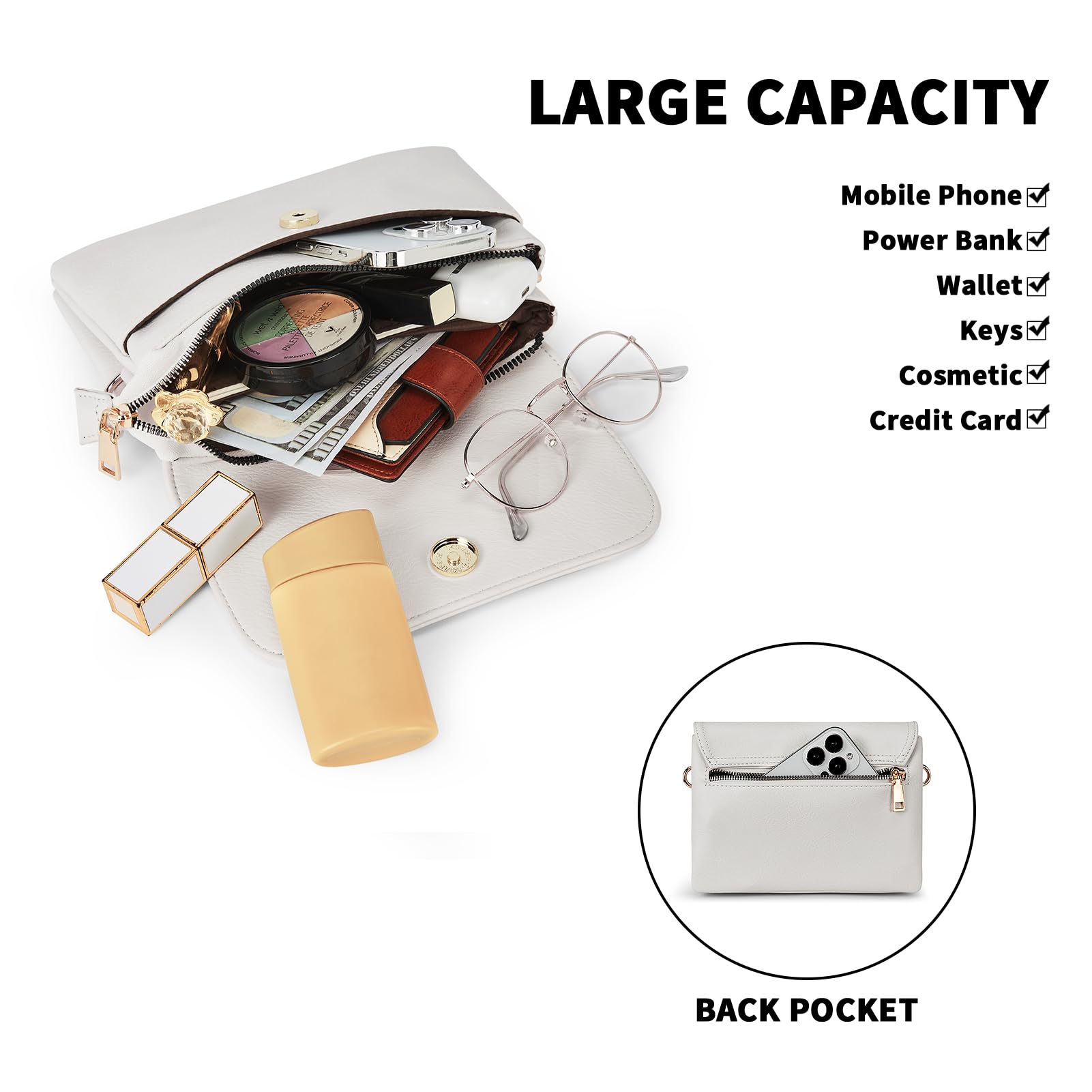 CHOLISS Vegan Leather Crossbody Bag for Women - Mini Travel Purse with Adjustable Strap | Perfect for Daily Use & Travel