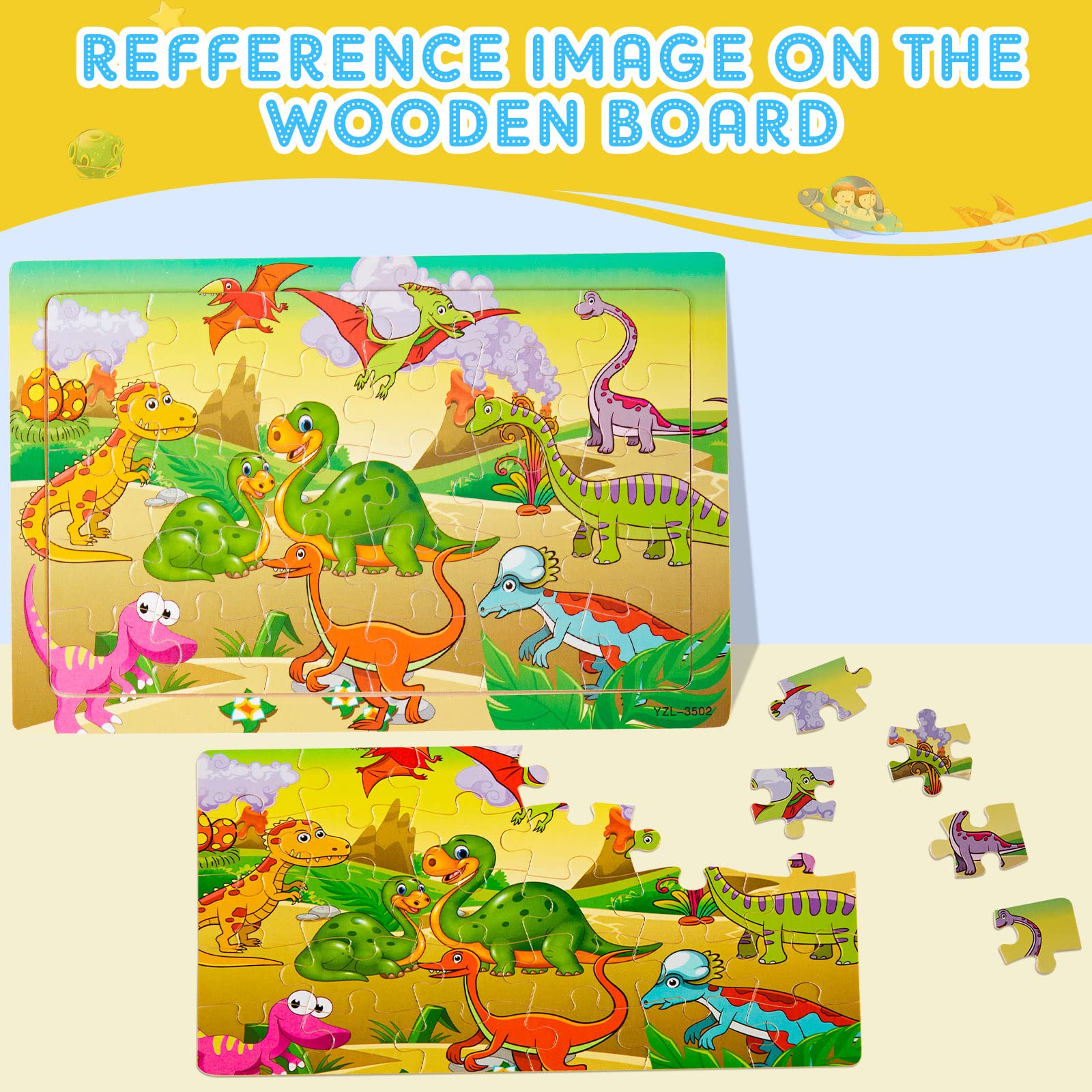 18-Piece Wooden Jigsaw Puzzles for Kids Ages 3-8 - Educational Learning Toys Set for Toddlers Boys & Girls - Perfect for Preschool Classroom, Birthday Gifts & Family Game Night