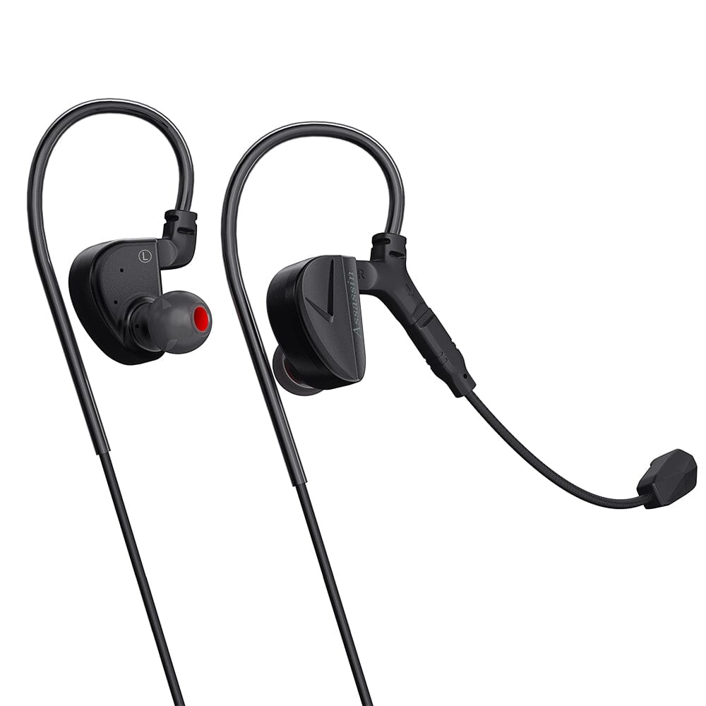 CVJ Assassin 10mm Dynamic Driver + Balanced Armature Hybrid Gaming IEMs with Vibration Driver - Professional Esports Earphones for FPS, MOBA & Battle Royale Games