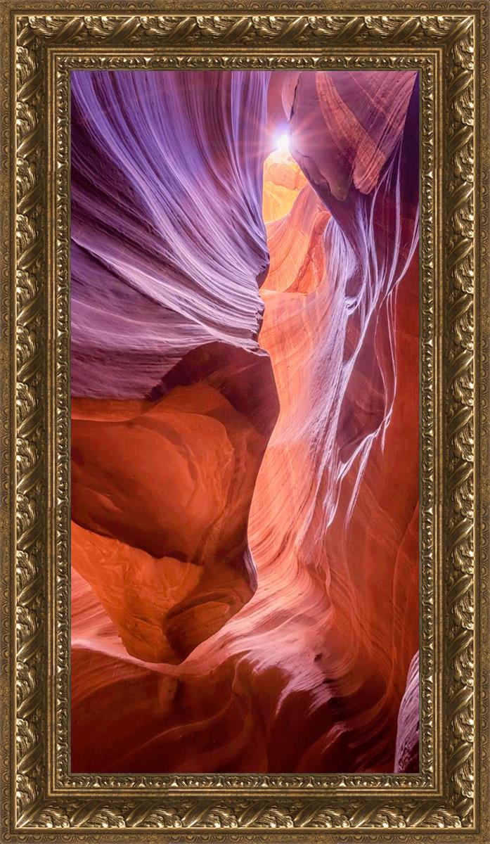 Antelope Canyon Sunburst Wall Art - Stunning Desert Landscape Photography Print for Home & Office Decor | Perfect for Living Room, Bedroom, or Office Wall Display