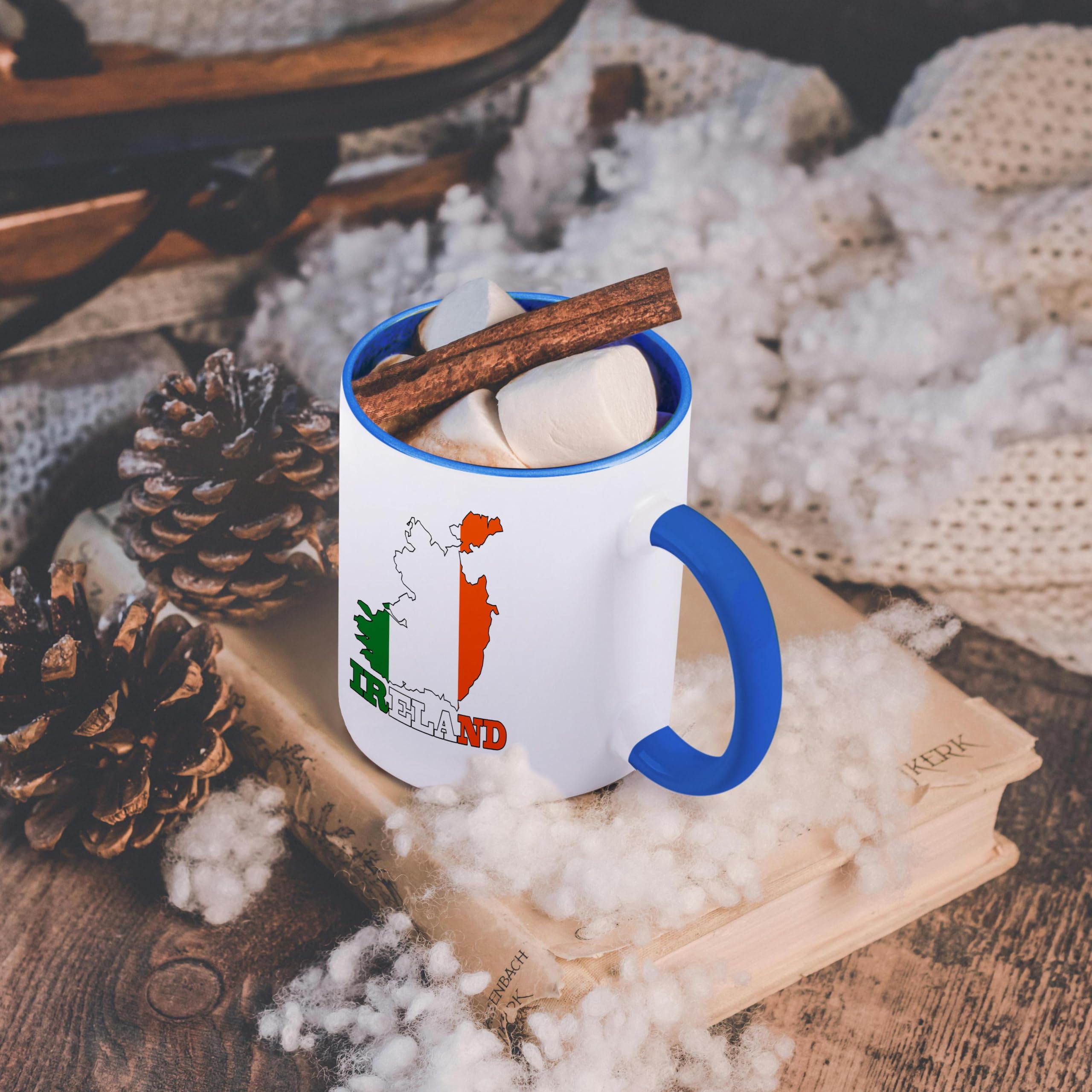 3D Printed 11oz Coffee Mug - Republic of Ireland Flag Outline Map with Country Name - Funny Novelty Gift for Irish Pride, St. Patrick's Day & Office Use