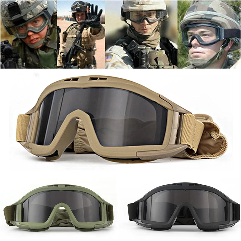 Tactical Airsoft Goggles - Anti Fog & UV Protection with 3 Interchangeable Lenses - Perfect for Airsoft, Hunting, Cycling, Shooting, Paintball & Outdoor Sports Activities