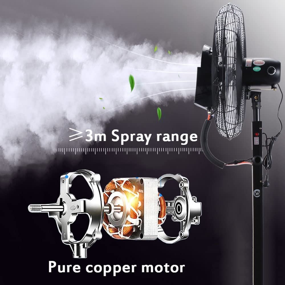 26in Outdoor Misting Fan with 90° Oscillation - 3-Speed Pedestal Cooling Fan with 11 Gallon Water Tank for Patio, Greenhouse & Backyard - Black Standalone Misting System for Hot Weather Cooling