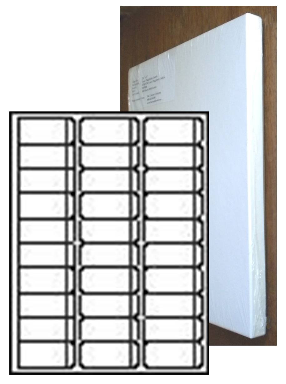 Laser Format Piggyback Labels 2-5/8 x 1 Inch - 100 Sheets (3000 Labels) for Shipping, Inventory & Organization | Perfect for Small Businesses & E-commerce