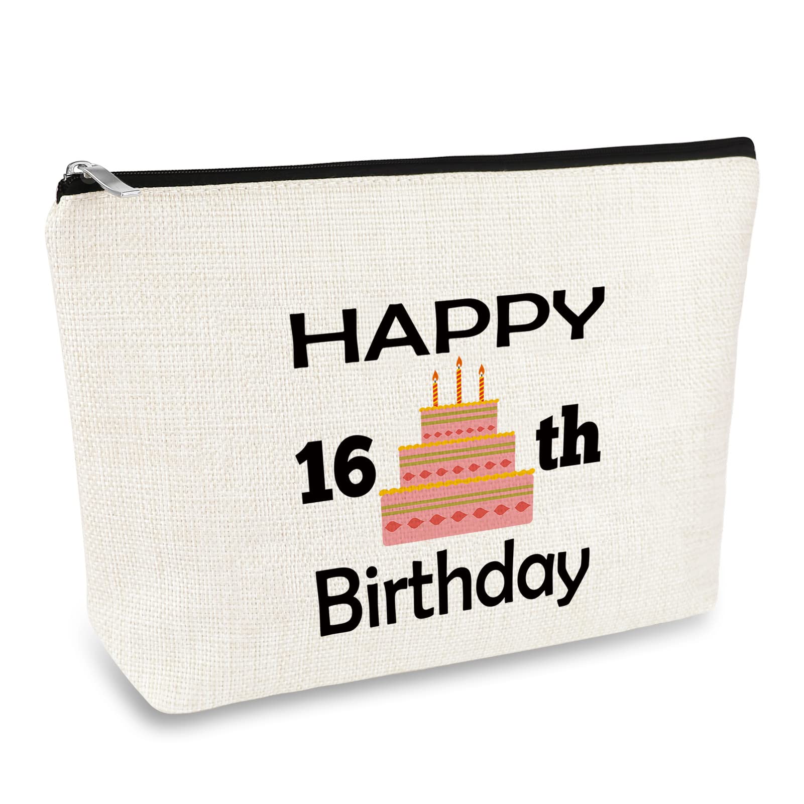 Sweet 16th Birthday Gifts for Girls - Personalized Makeup Bag for 16 Year Old Girl, Best Friend, Sister, Daughter, or Bestie - Unique 16th Birthday Presents & Friendship Gifts - Perfect for School, Travel, or Daily Use