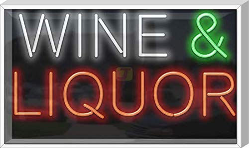 Vintage Outdoor Wine & Liquor Neon Sign - Bar Decor, Pub Lighting, Tavern Sign - Perfect for Home Bars, Restaurants & Outdoor Patios