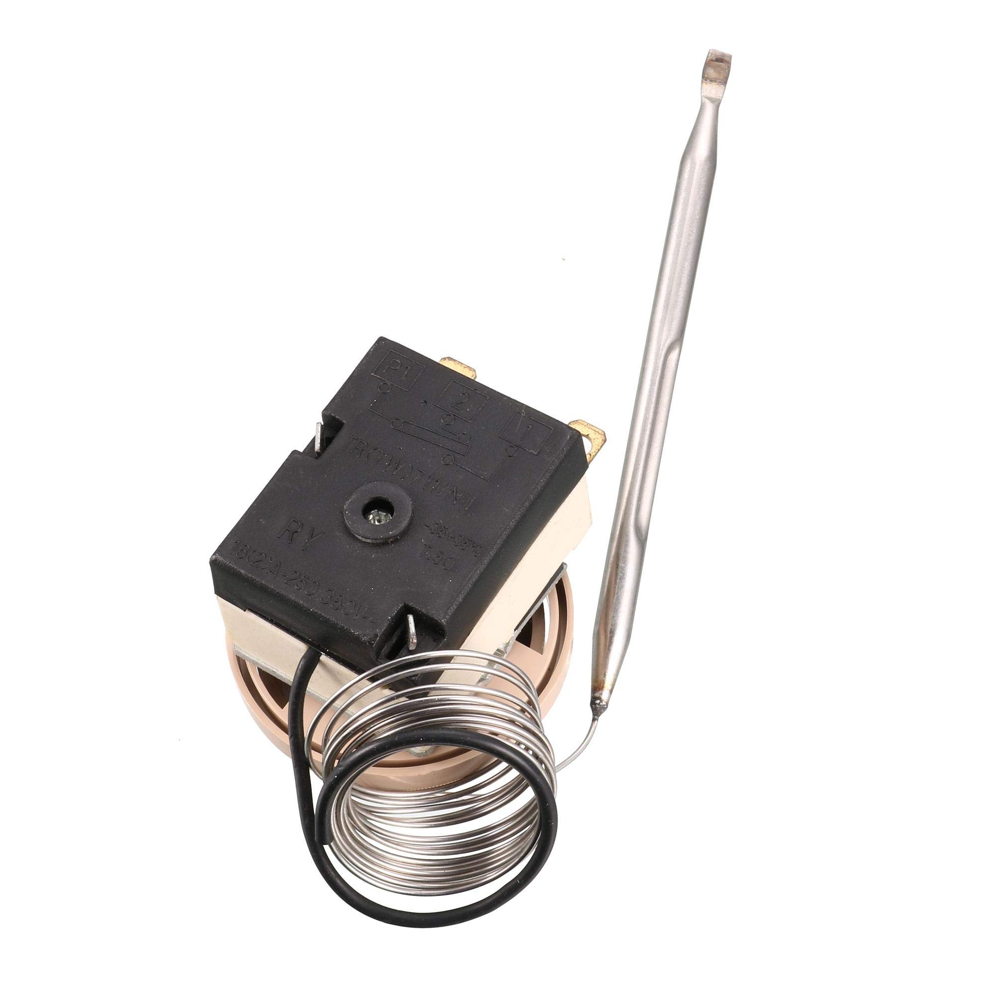 uxcell 1NC 1NO AC 250V/380V 16A -30°C to 30°C Temperature Control Switch with Capillary Thermostat - Perfect for Ovens, Refrigerators & Heaters | Home Appliance Temperature Regulation & Safety Control