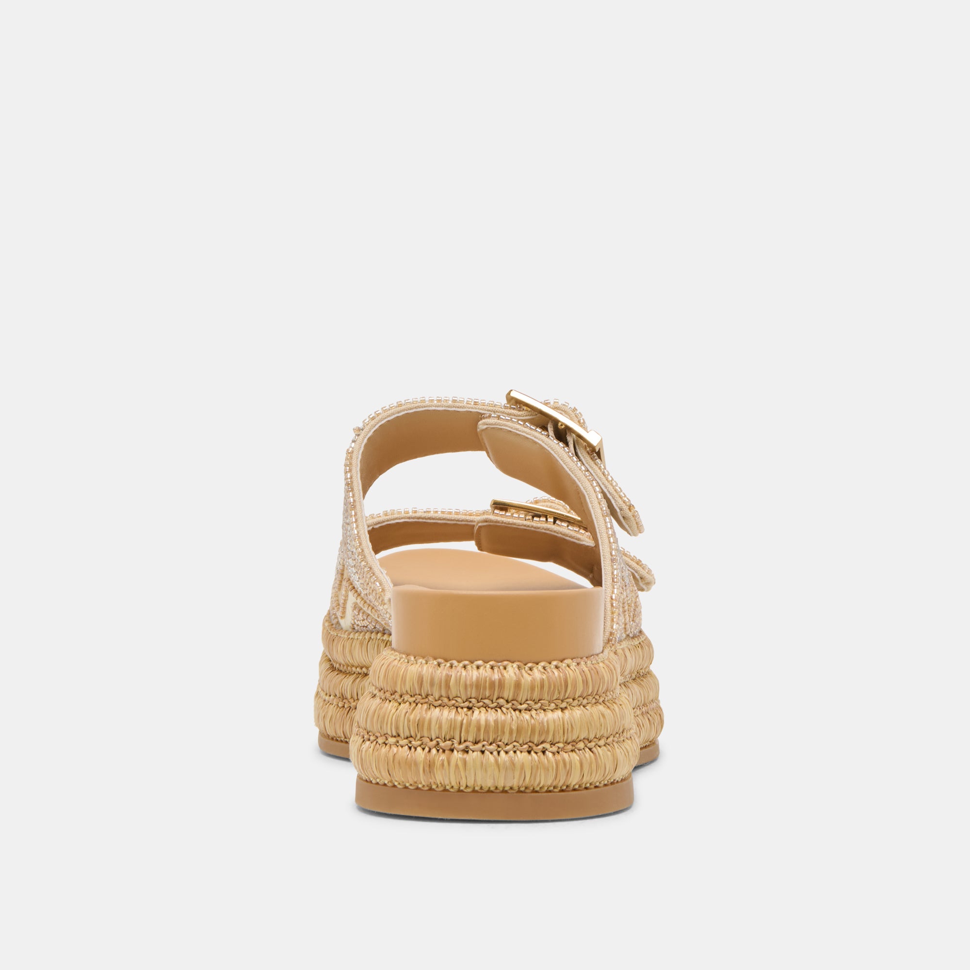 WIXIE Women's Gold Beaded Sandals - Stylish Multi Bead Design for Summer, Beach, and Casual Outings
