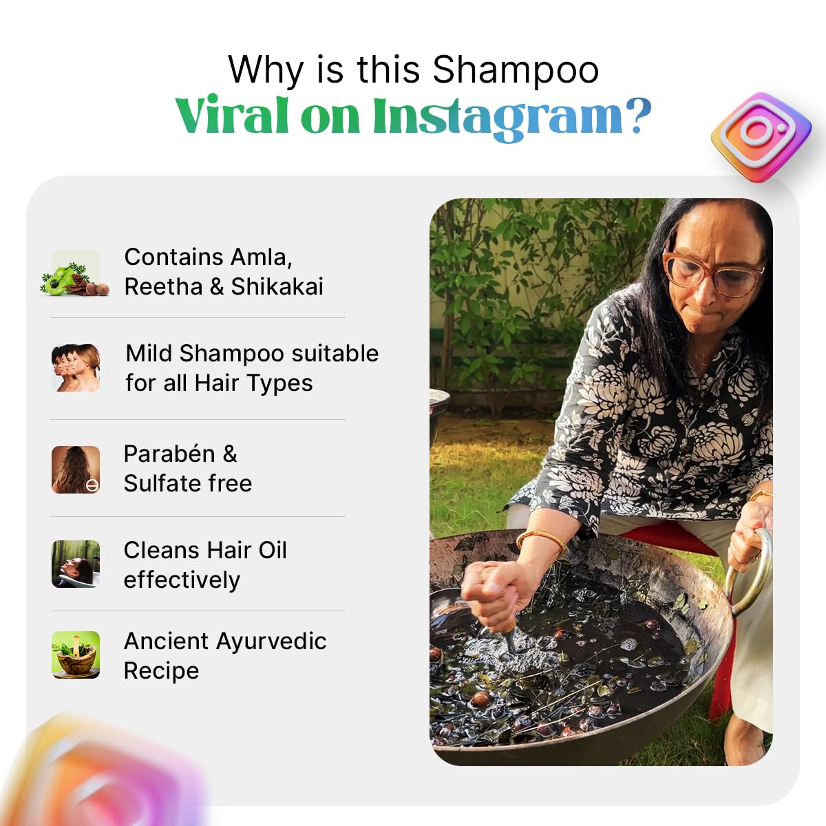 NIDHI’S GRANDMAA SECRET Herbal Shampoo for Hair Fall Control | Natural Anti-Dandruff Shampoo with Curry Leaves & Hibiscus | Frizzy & Damaged Hair Repair | Paraben & Sulphate Free | 200mL | Perfect for Daily Hair Care Routine at Home or Salon