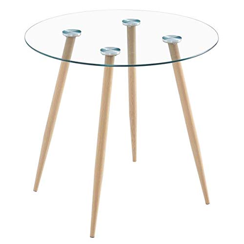 80x80x75cm Modern Glass Dining Table - Elegant Kitchen & Breakfast Table for Home, Office, Living Room & Dining Room - Perfect for Small Spaces, Apartments & Family Gatherings