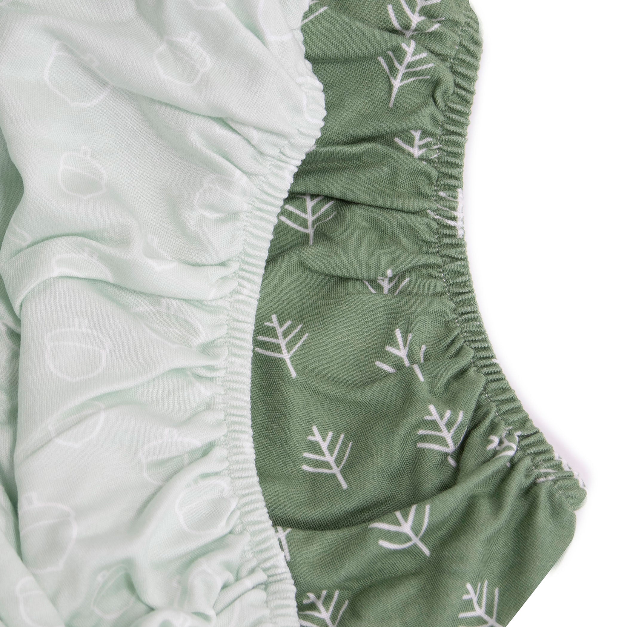 Nordic Style 2-Pack Waterproof Changing Pad Covers - Soft Avocado & Forest Green for Baby Nursery | Perfect for Diaper Changes, Travel & Daycare Use