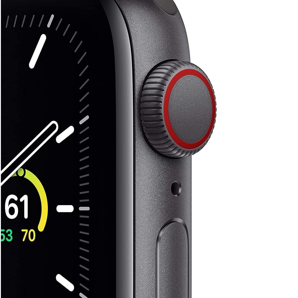 Apple Watch SE (GPS + Cellular, 40mm) - Space Gray Aluminum Case with Black Sport Band (Renewed) | Smartwatch for Fitness Tracking, Notifications & Calls | Perfect for Running, Workouts & Daily Use