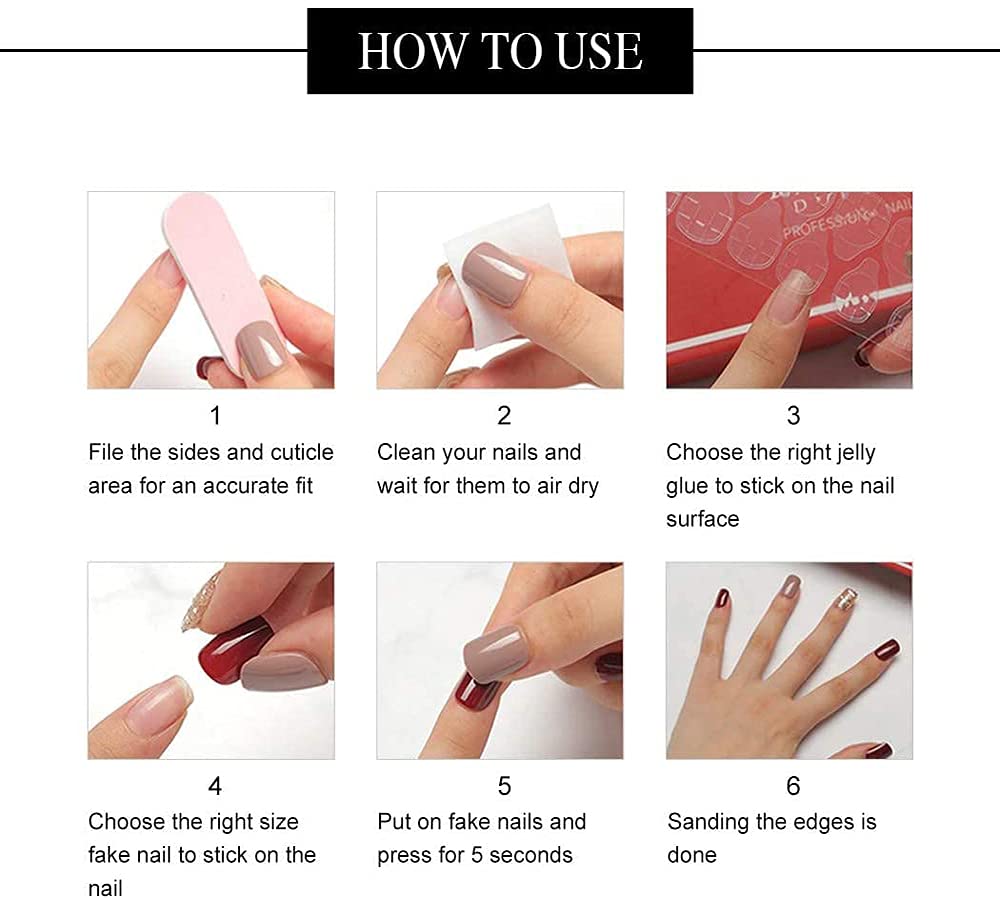 24Pcs French Tip Press on Nails Short Coffin Fake Nails with Heart Glitter Design - Full Cover Summer Artificial Nails for Women & Girls - Perfect for Parties, Weddings, and Daily Manicures
