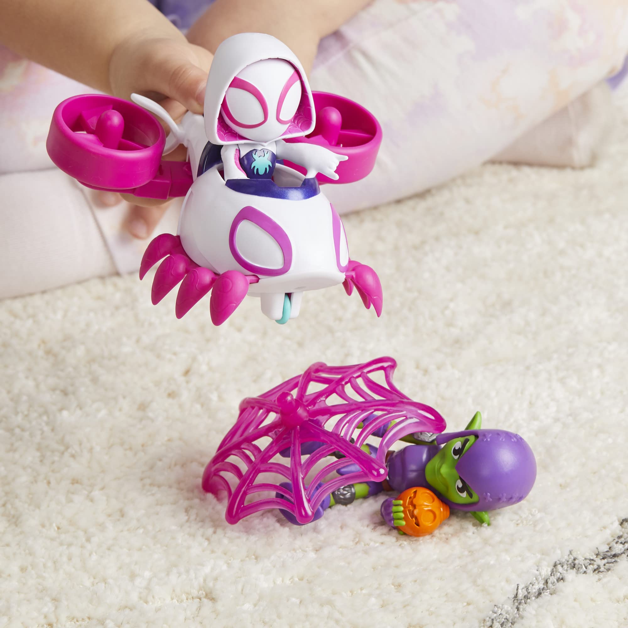 Marvel Ghost-Spider Copter Set - 4-Inch Action Figure with Vehicle & Accessories | Spidey and His Amazing Friends Superhero Toy | Preschool Gift for Kids | Perfect for Role Play, Storytelling & Superhero Adventures