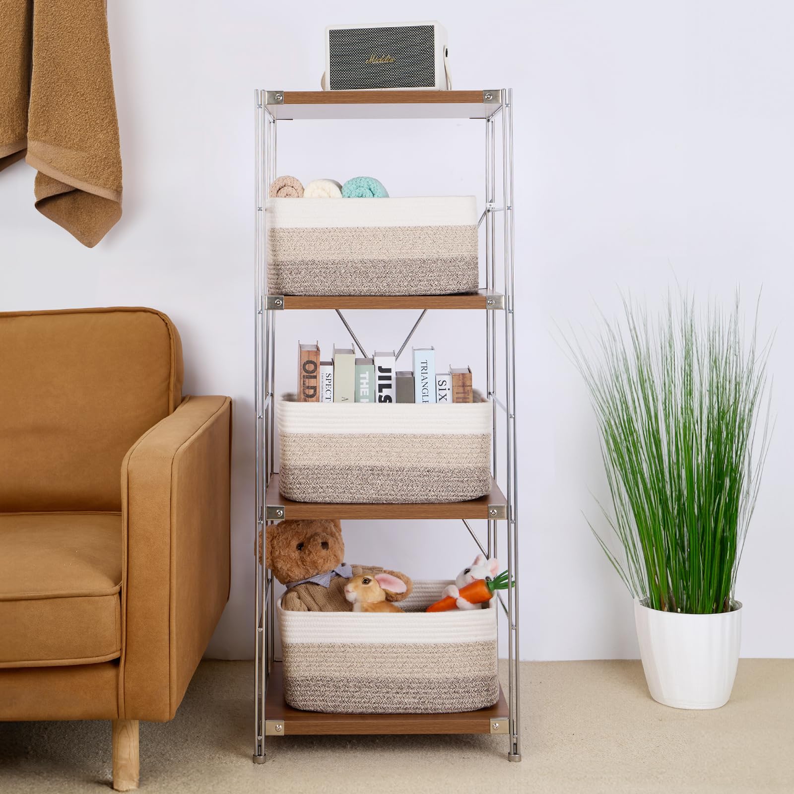 Large Woven Storage Baskets for Shelves & Closets - 17