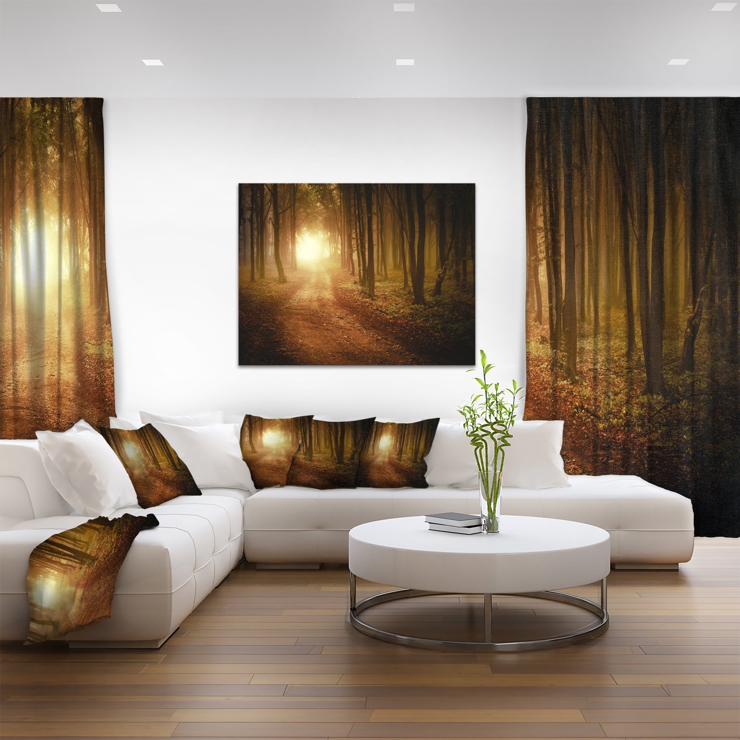 Foggy Forest Sunrise Landscape Photography Canvas Print - Nature Wall Art for Living Room, Bedroom & Office Decor