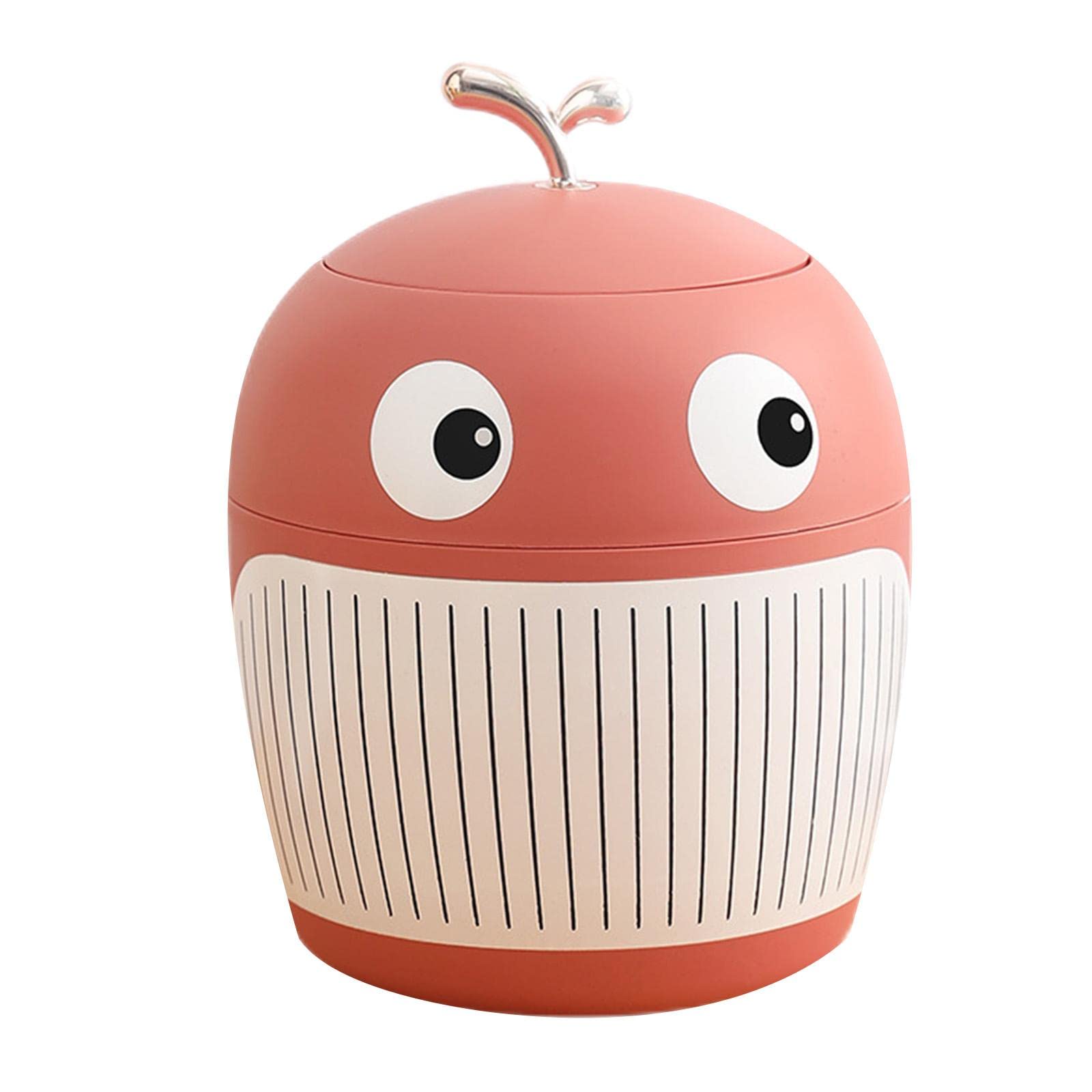 Cute Pink Desk Trash Can with Lid - 3.5L Small Garbage Bin for Home, Office, Bedroom, Bathroom & Vanity | Compact Waste Basket for Paper, Tissues & Daily Trash Disposal