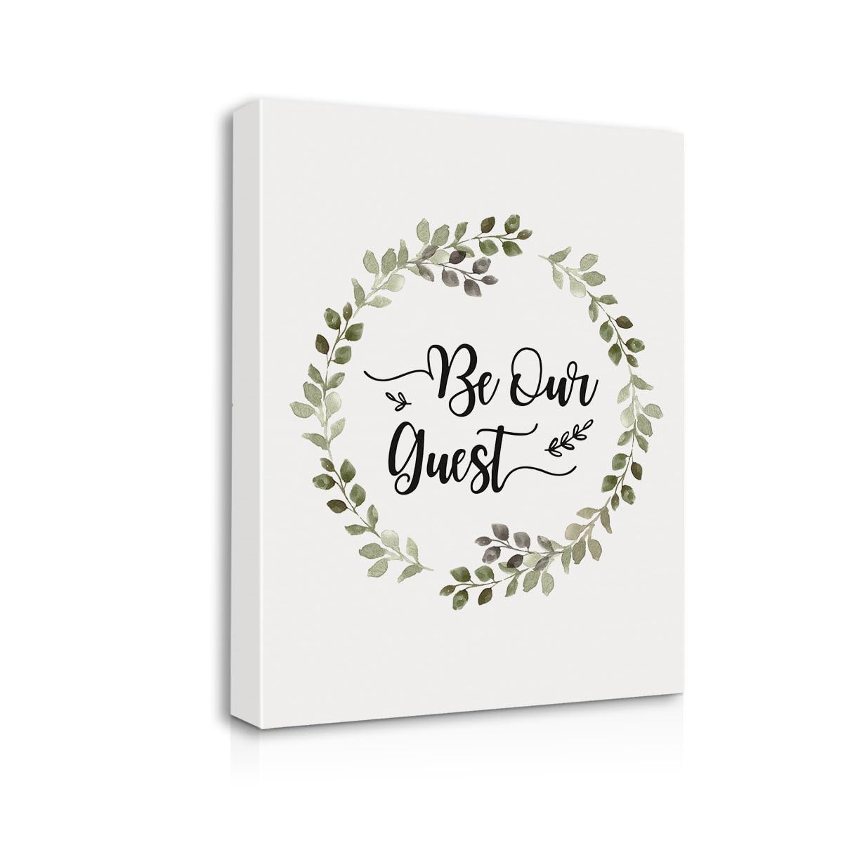 Be Our Guest Welcome Canvas Wall Art Print - Farmhouse Decor for Guest Bedroom, Housewarming Gift - 11x14 Inch Framed Sign - Perfect for Home, Family Room & Hospitality Spaces