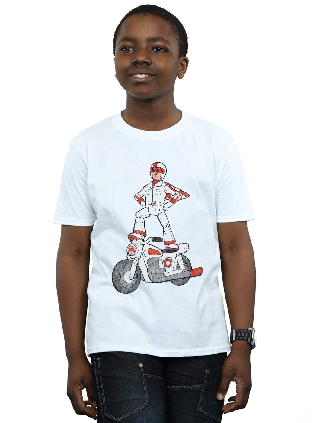 Disney Toy Story 4 Duke Caboom Graphic T-Shirt for Boys - White Kids T-Shirt (Ages 5-6) - Perfect for Birthday Gifts, Halloween Costumes & Everyday Play