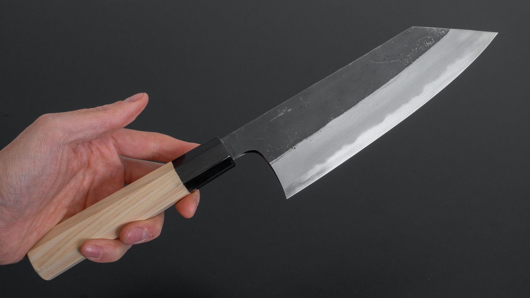 Premium Hitohira Togashi White #2 Steel Kurouchi Bunka Knife with Hinoki Cypress Wood Handle - Japanese Chef Knife for Slicing, Dicing & Precision Cooking