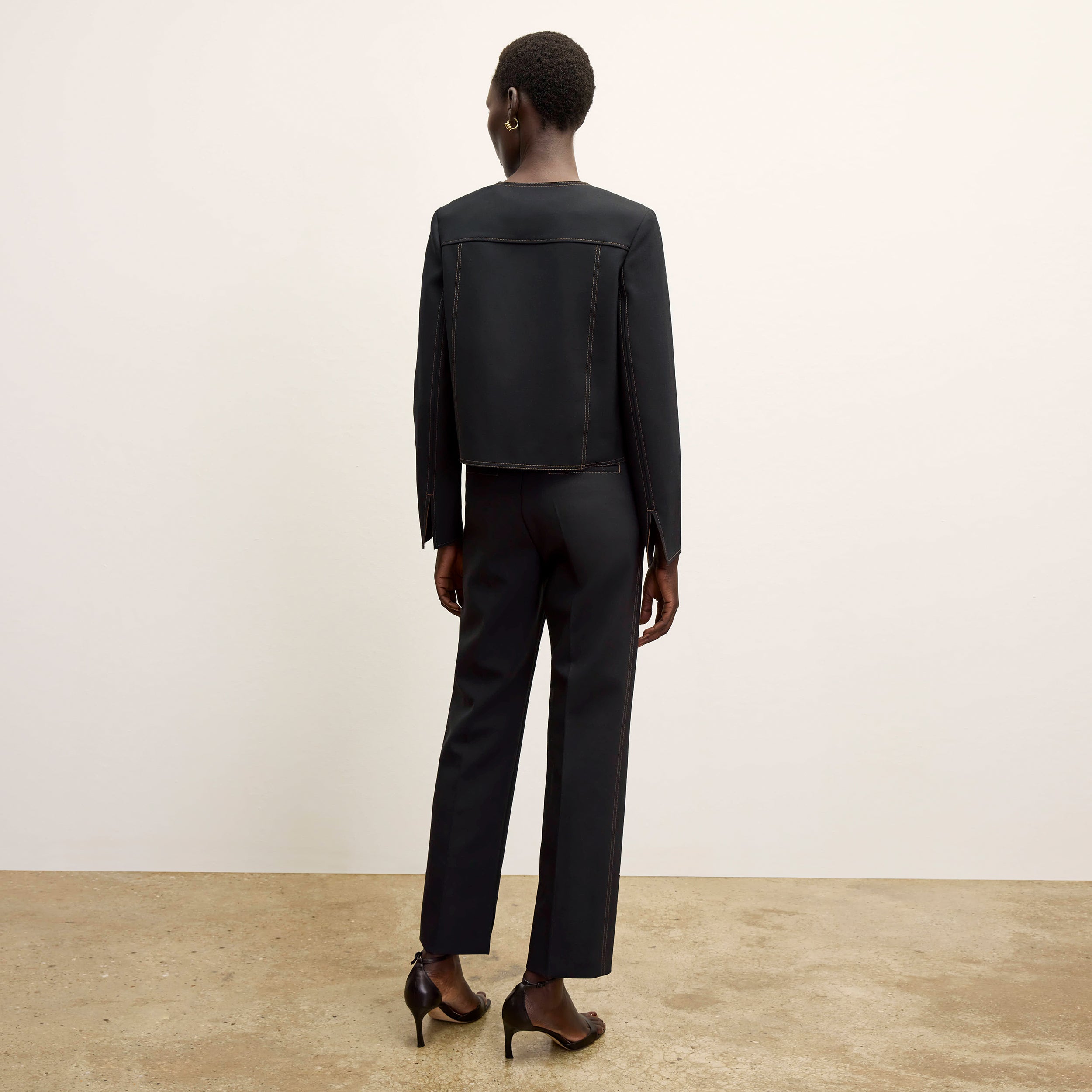 Sella Pant Luxe Wool Pants for Women - Black/Light Saddle Color - Premium Comfort & Style for Office, Travel & Casual Wear