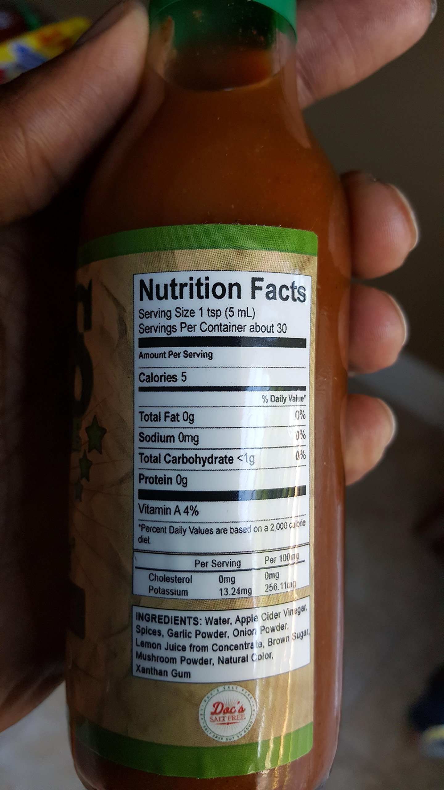 Doc's Original Salt Free Hot Sauce - 5 oz Mild Louisiana Style Red Pepper Sauce - All Natural, Gluten Free, Vegan - Perfect for Diets, Cooking & Grilling