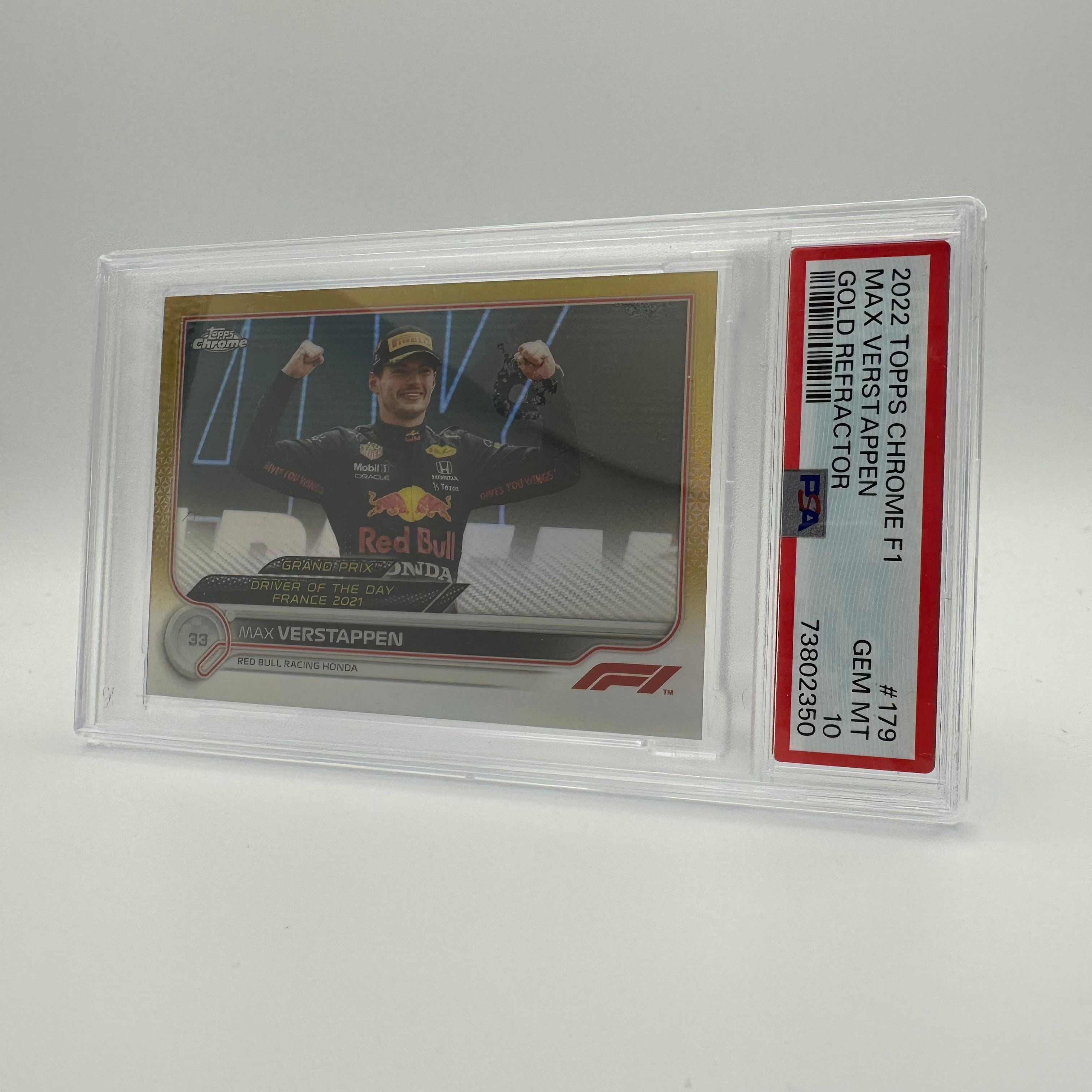PSA 10 Graded 21/50 Max Verstappen #179 Gold Refractor Trading Card - Perfect for Collectors, Sports Fans & Investment Enthusiasts