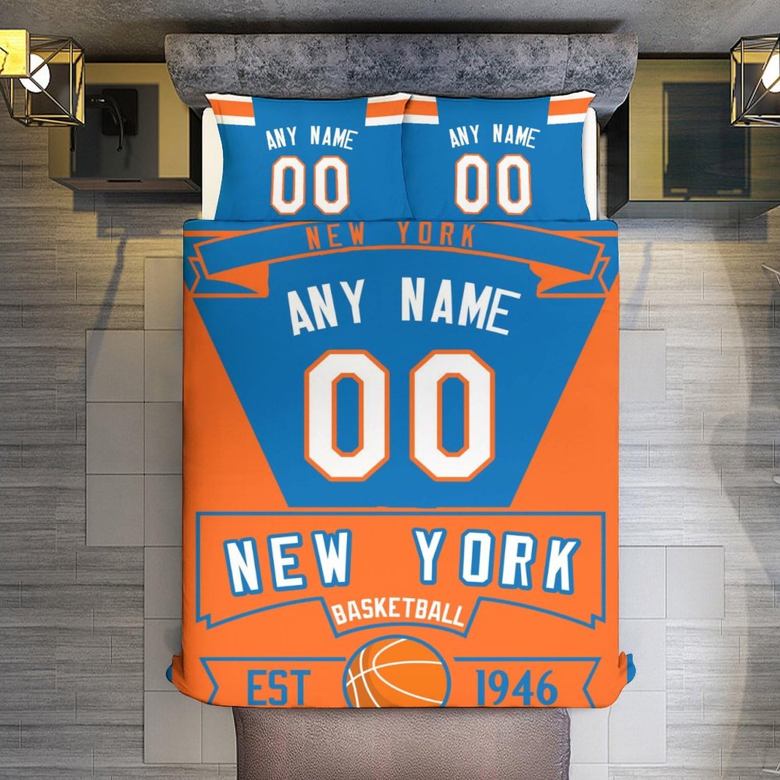 Custom Basketball Comforter Set - 3 Piece (Comforter + 2 Pillowcases) - Personalized Name & Number - Soft Lightweight Quilt Bedding for Sports Fans - Perfect for Bedroom Decor, Game Day & Gift Giving