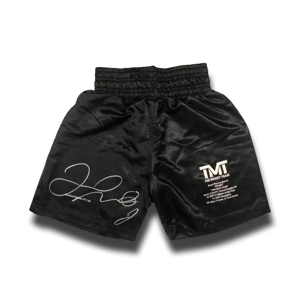 Floyd Mayweather Jr Signed Limited Edition Boxing Trunks #D 1/50 with JSA COA - Authentic Autograph & Fight Stats - Perfect for Boxing Memorabilia Collections & Sports Fan Gifts