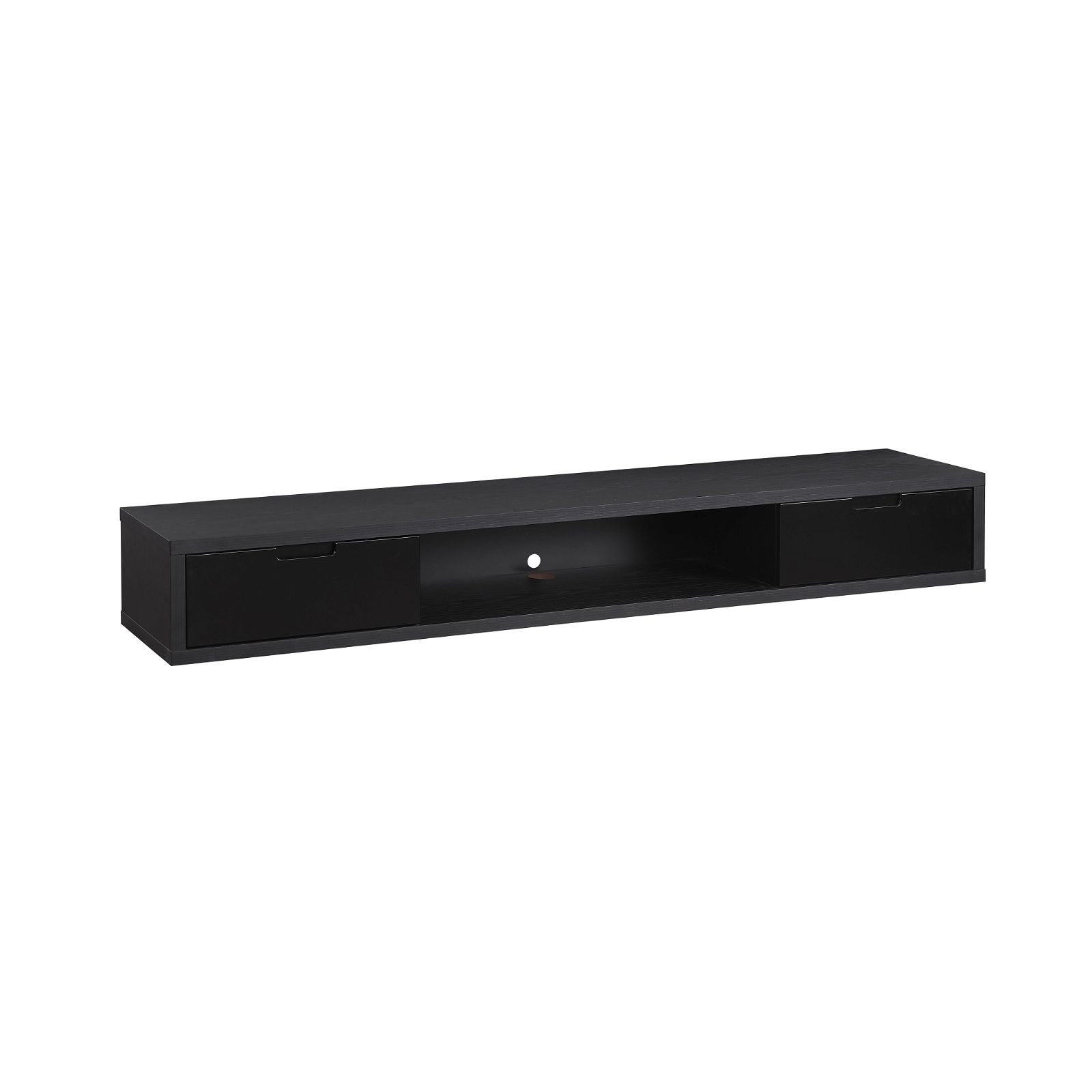 Criterion 1800mm Black Oak Wall Mounted TV Stand - Modern Entertainment Center for Living Room, Bedroom & Home Theater Setup