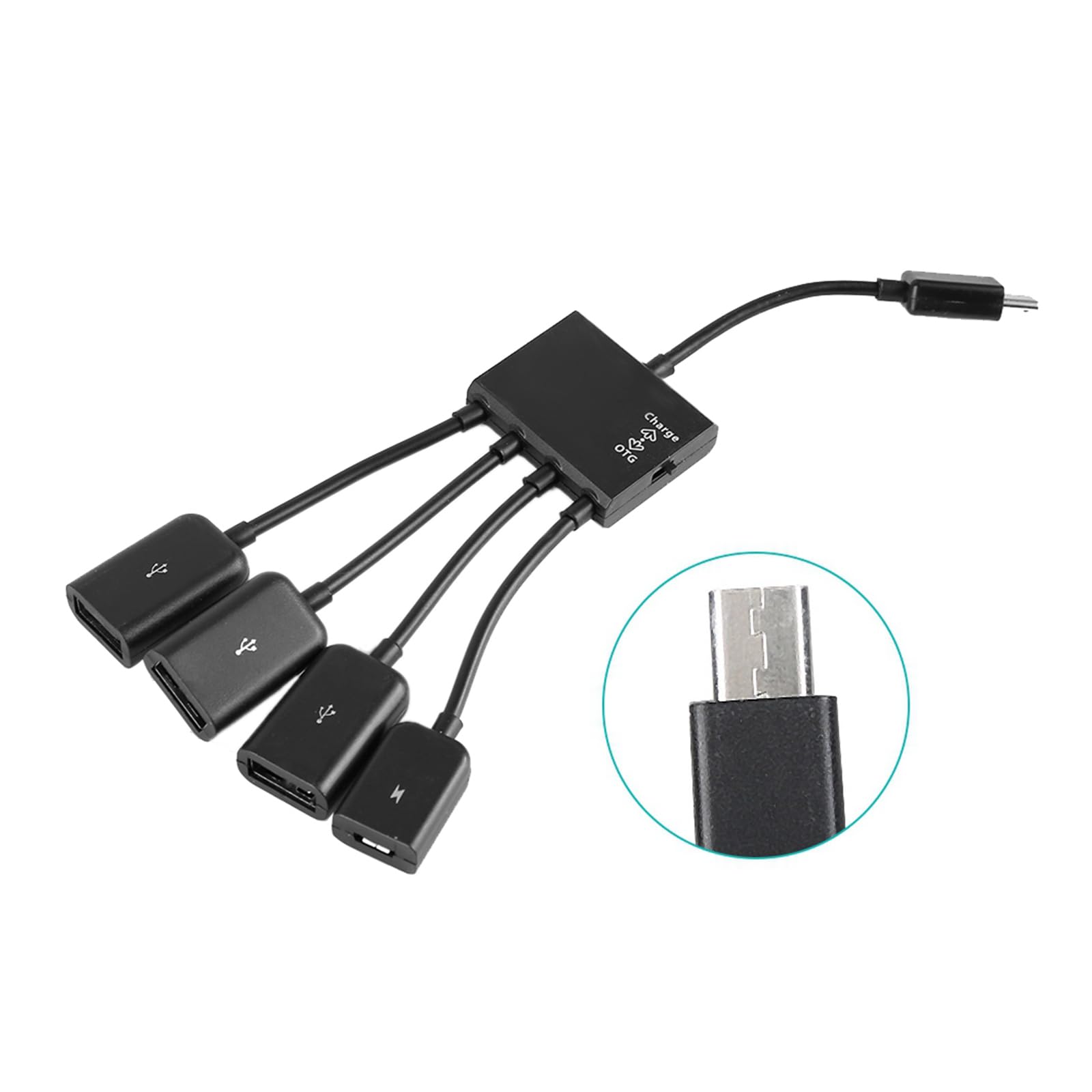 4-in-1 USB Hub Splitter Cable with 1 Female & 3 USB Ports - Compatible with Keyboard, Mouse, Flash Drive, Phone, Laptop & PC - Perfect for Home Office, Gaming Setup & Multi-Device Charging Station